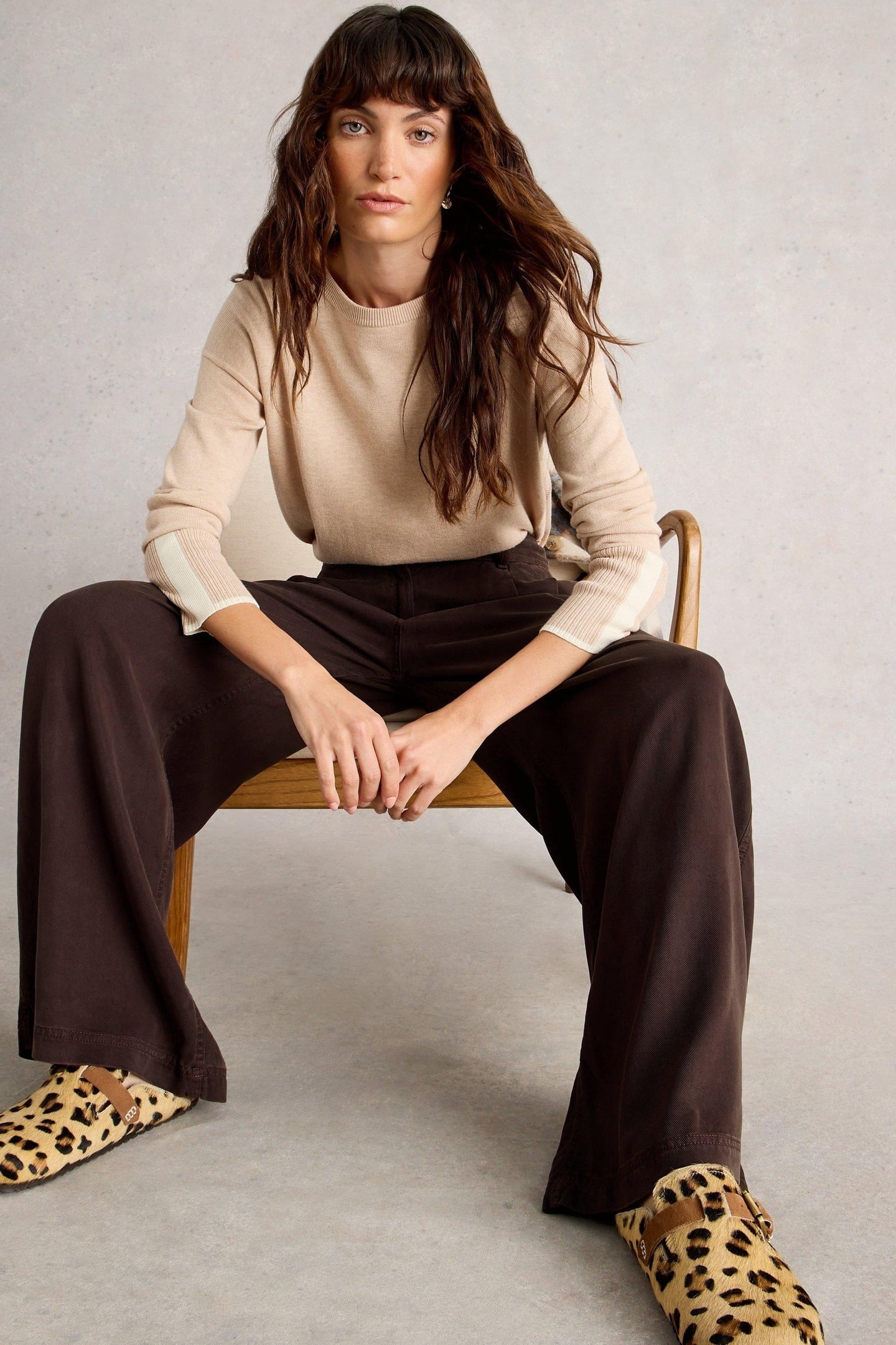 SASHA WIDE LEG TROUSER DARK BROWN 2