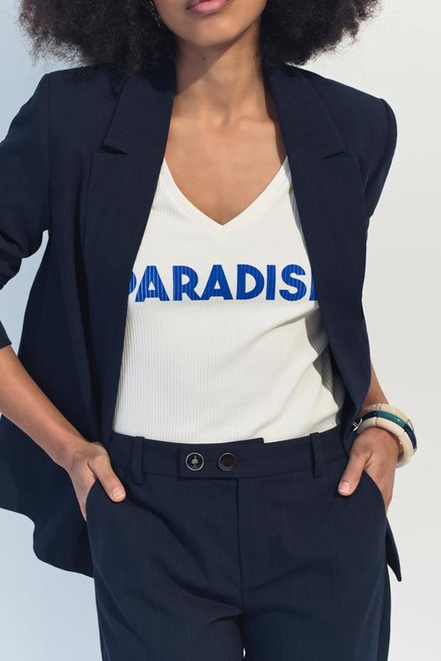 MIRO - WHITE RIBBED MESSAGE T-SHIRT 1