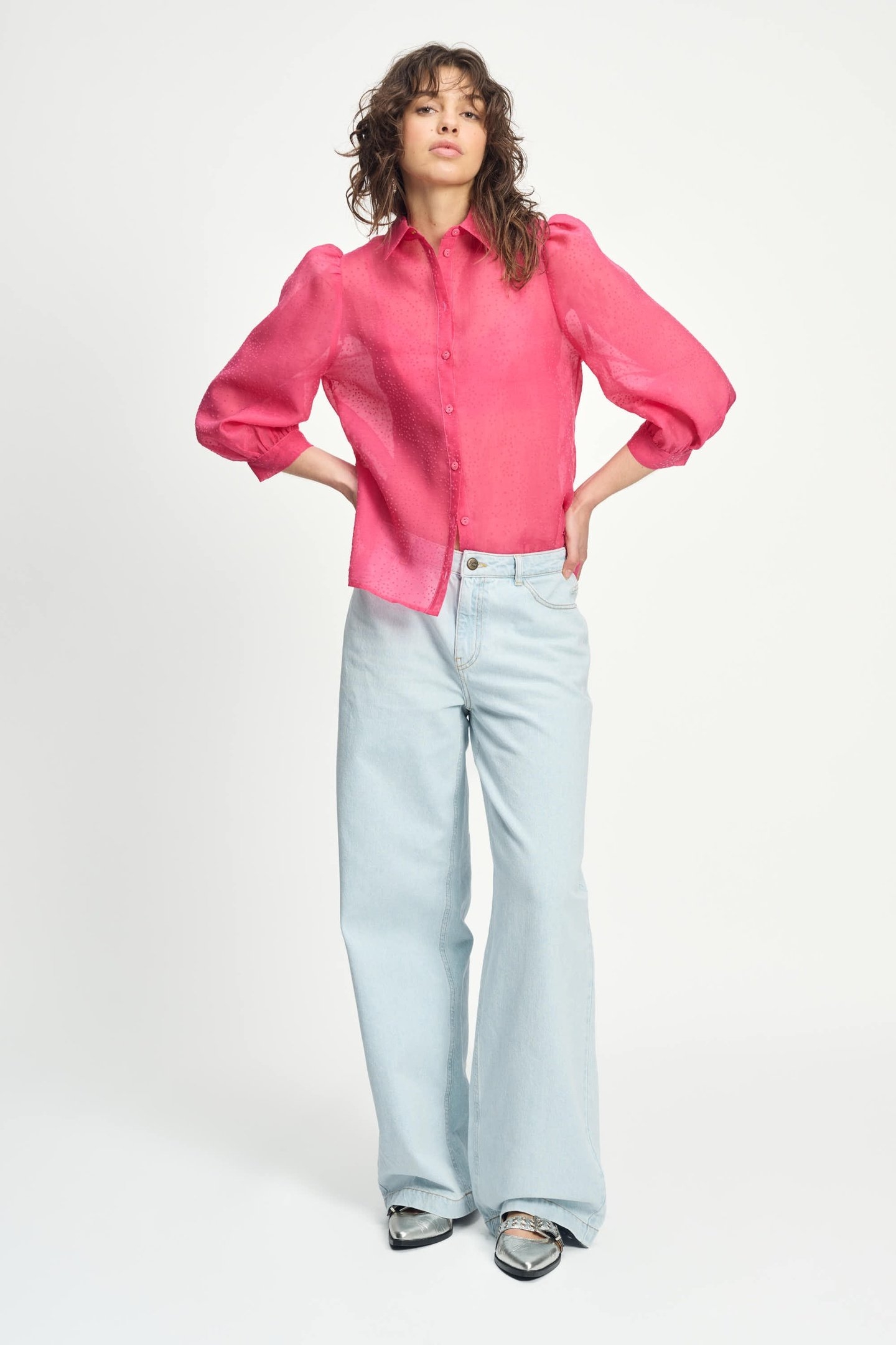 BLOUSE - RASPBERRY DOTS PINK 3