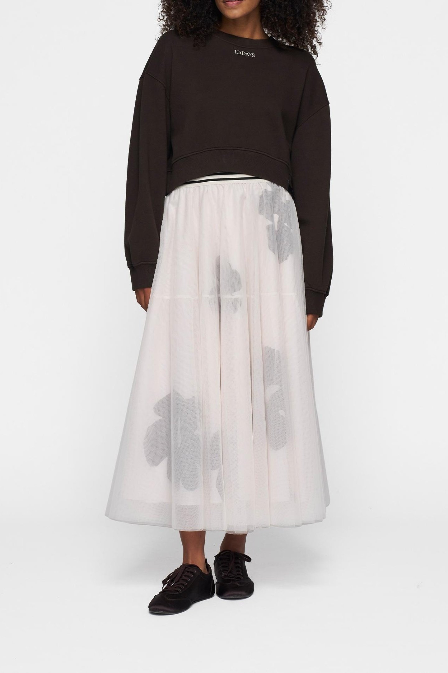 TULLE SKIRT FLOWER ECRU 1