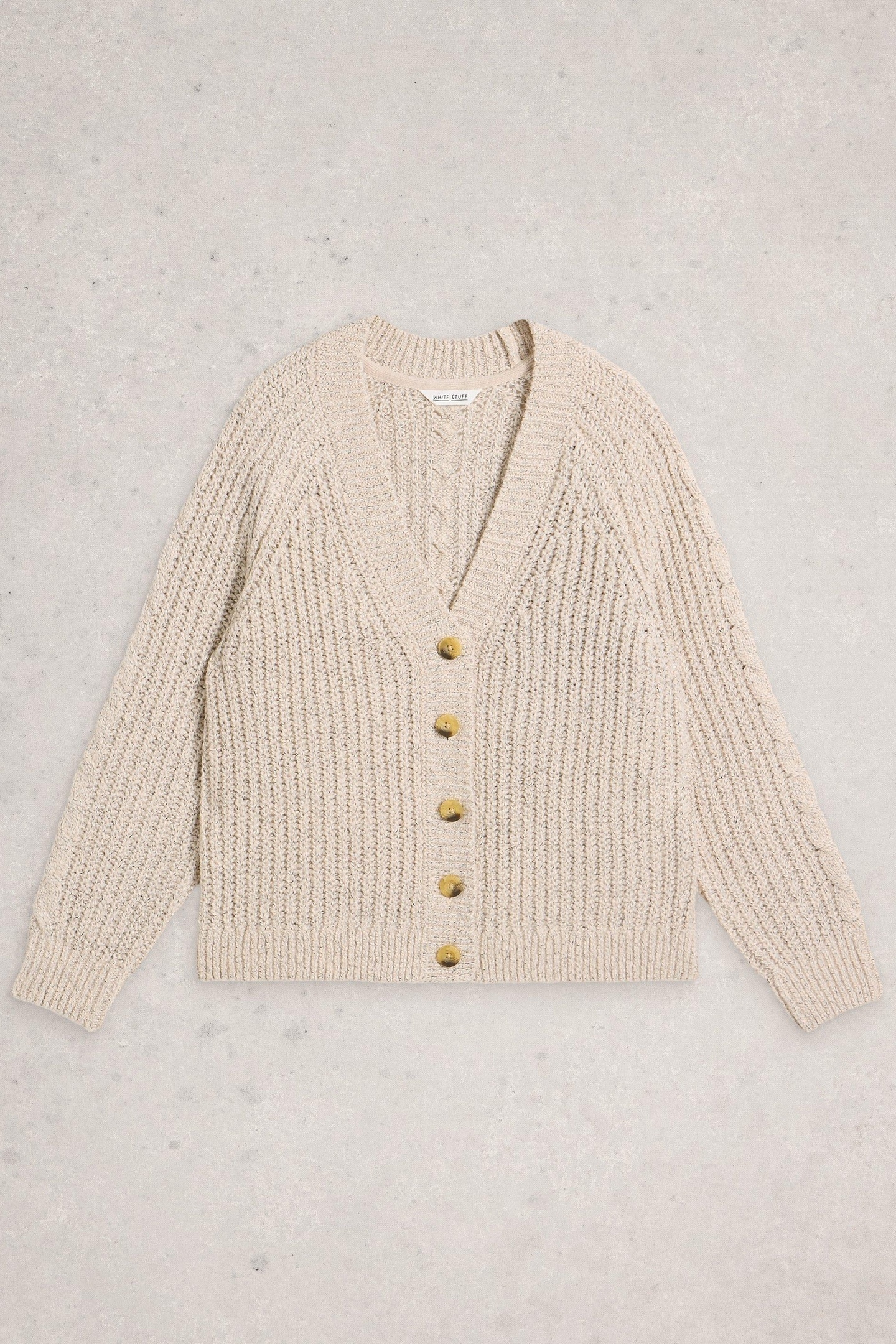 SALLY SLUB CARDIGAN NATURAL MULTI 3