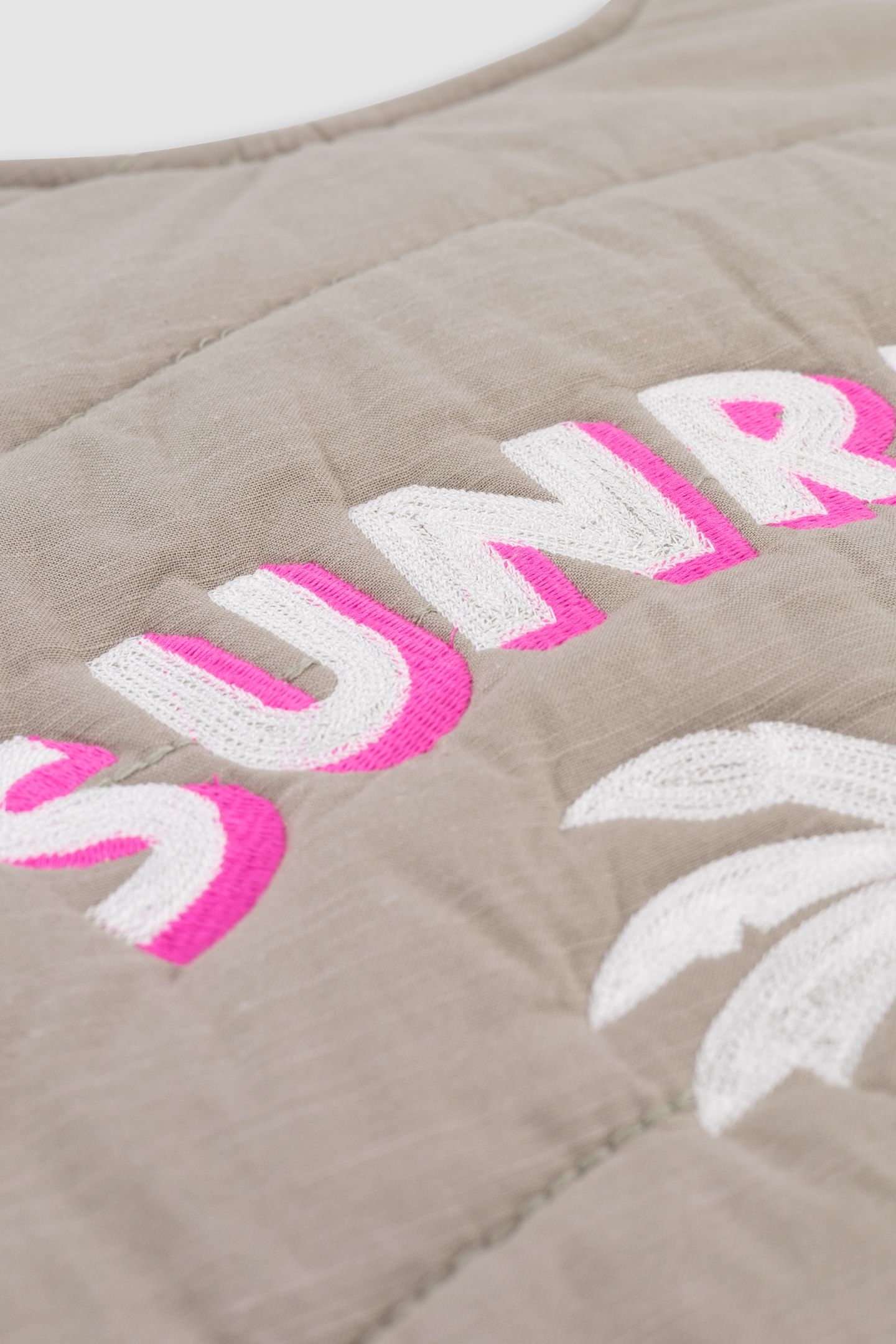 KHAKI QUILTED JACKET WITH MAXI BACK EMBROIDERY 7