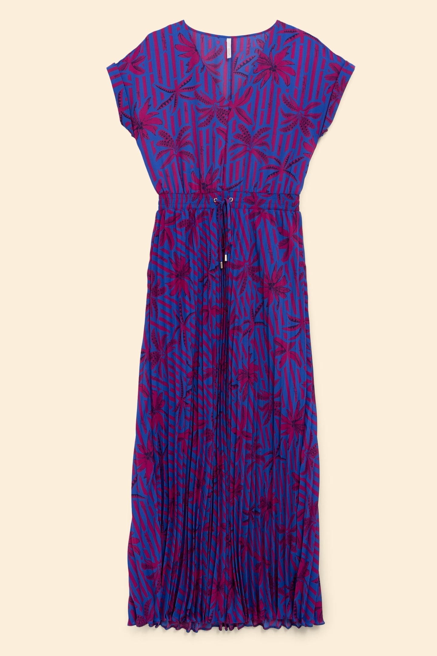 PALM-TREE PRINT INDIGO MAXI DRESS INDIGO 5