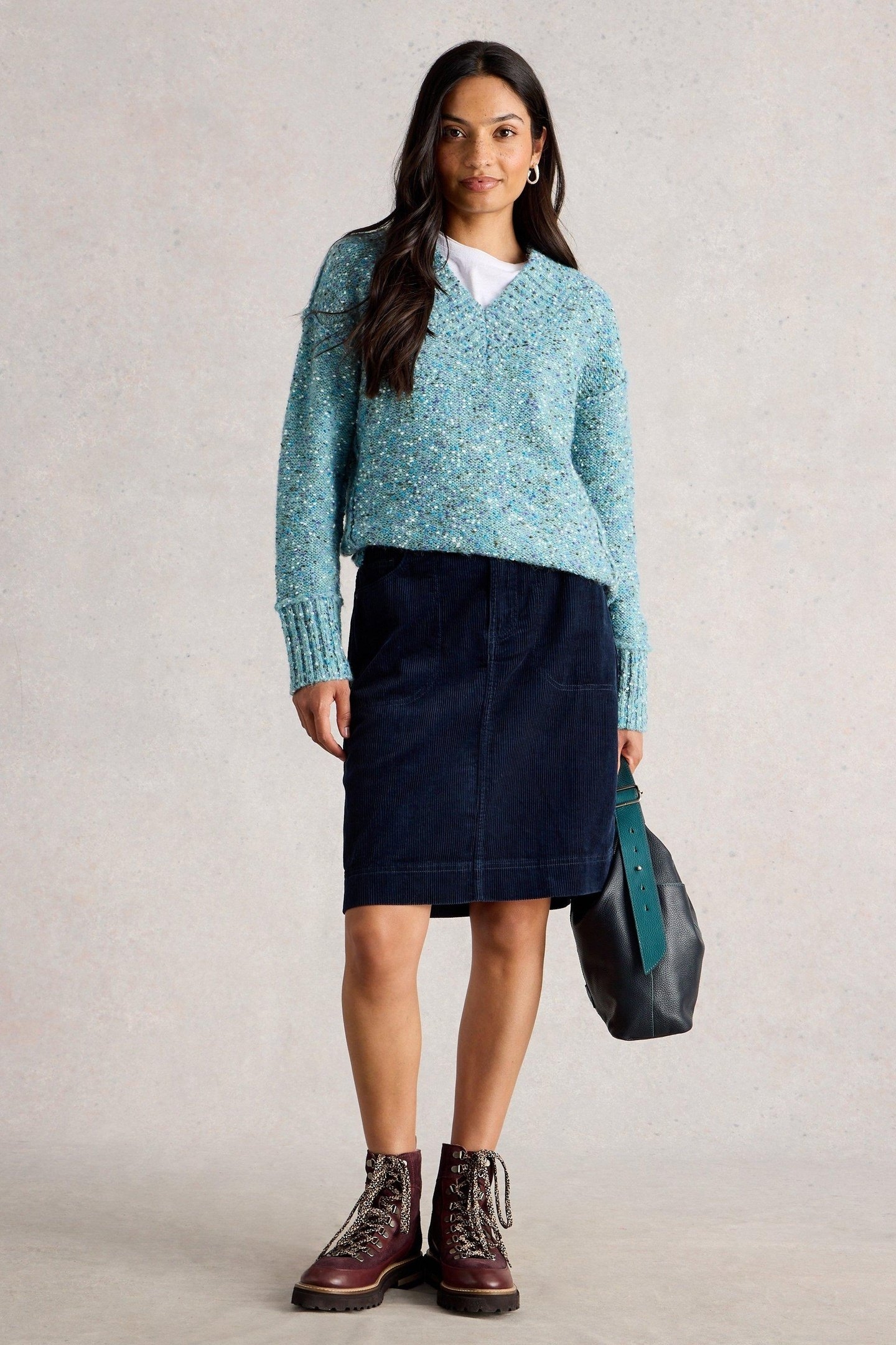 TIA CORD SKIRT DARK NAVY 2