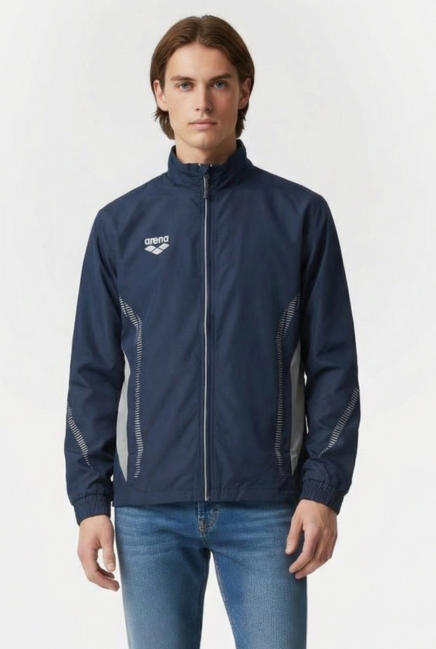 UNISEX TL WARM UP JACKET NAVY GREY 2