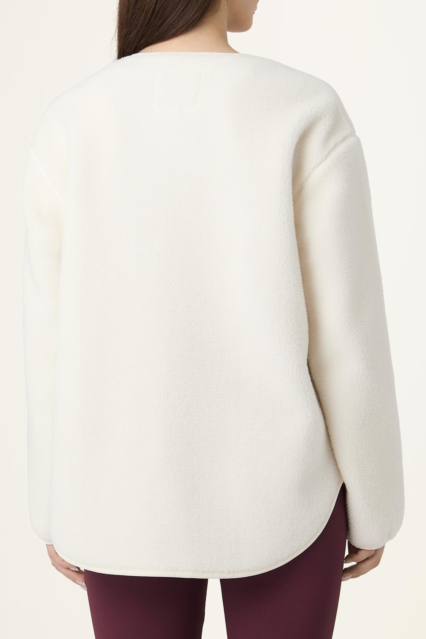 CASSIANO RELAXED TEDDY FLEECE JACKET EGRET 3