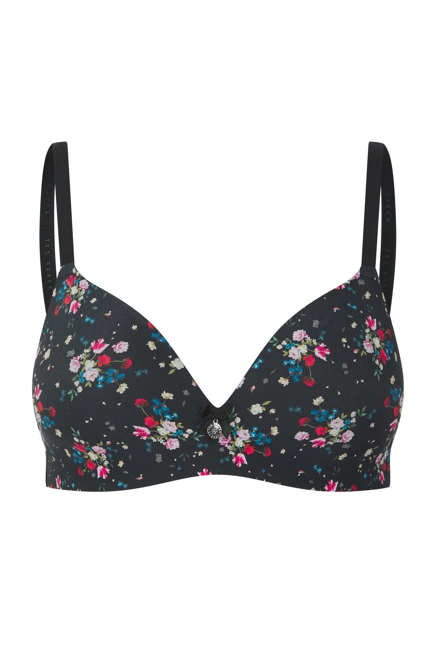 FABEL 2 PK DITSY ROSE PRINT WIRELESS SHAPIING BRA JET BLACK 3