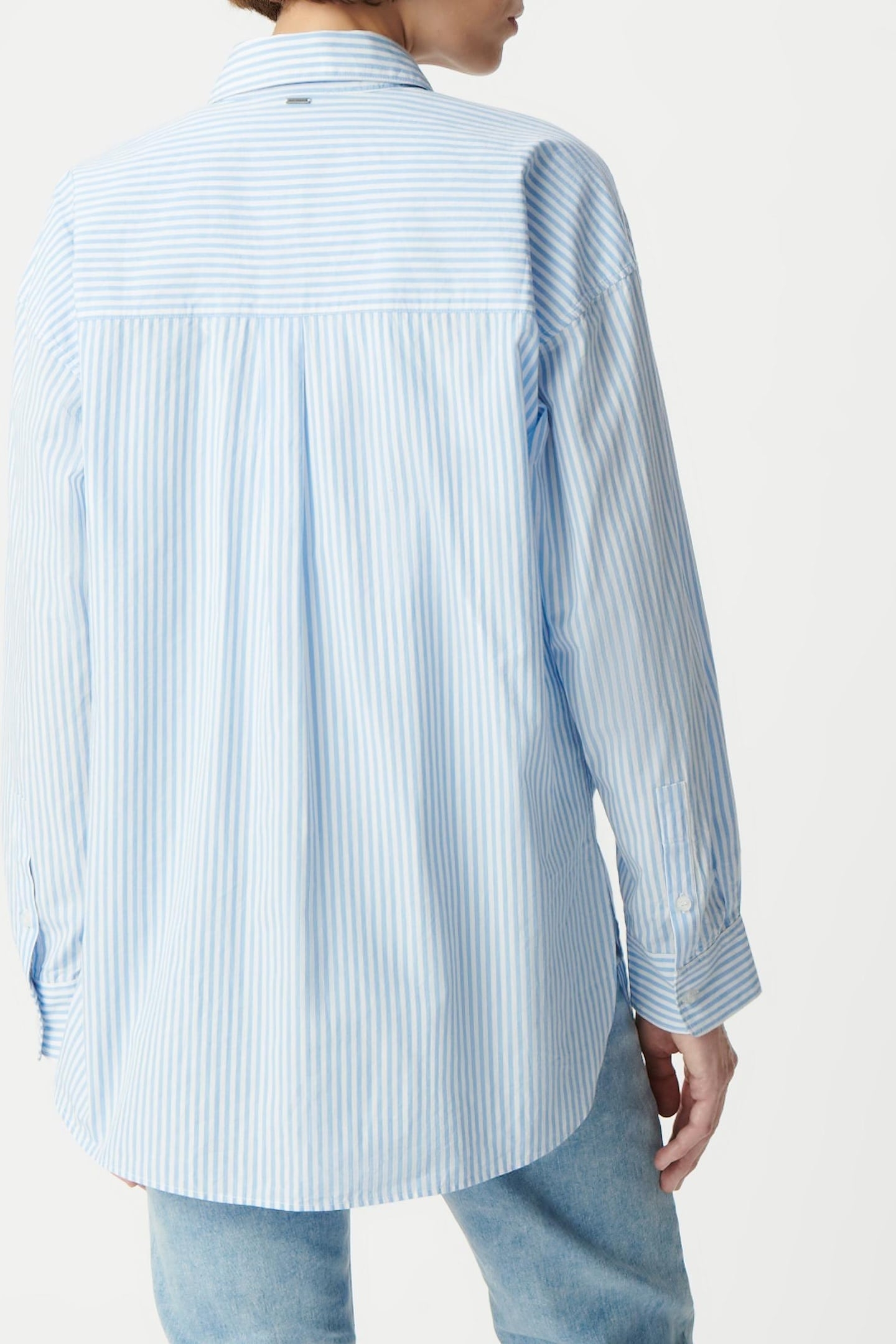 OVERSIZED BLUE STRIPED ORGANIC COTTON SHIRT 3