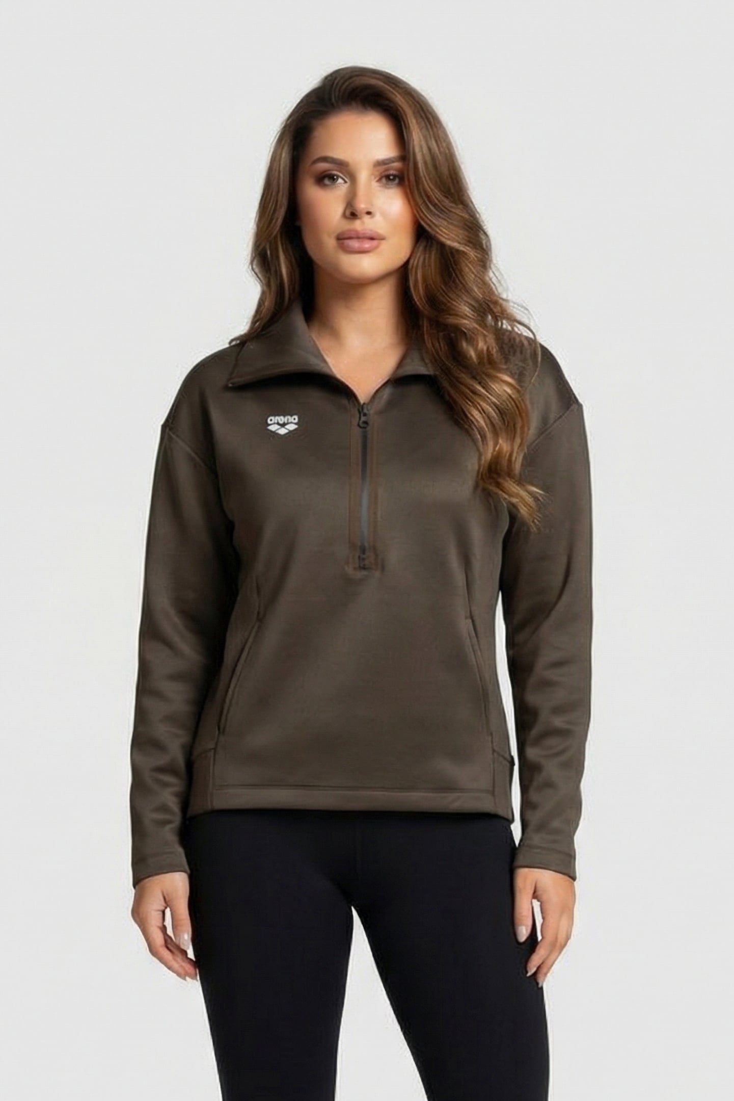 W L/S SPACER HALZ ZIP OLIVE GREEN 1