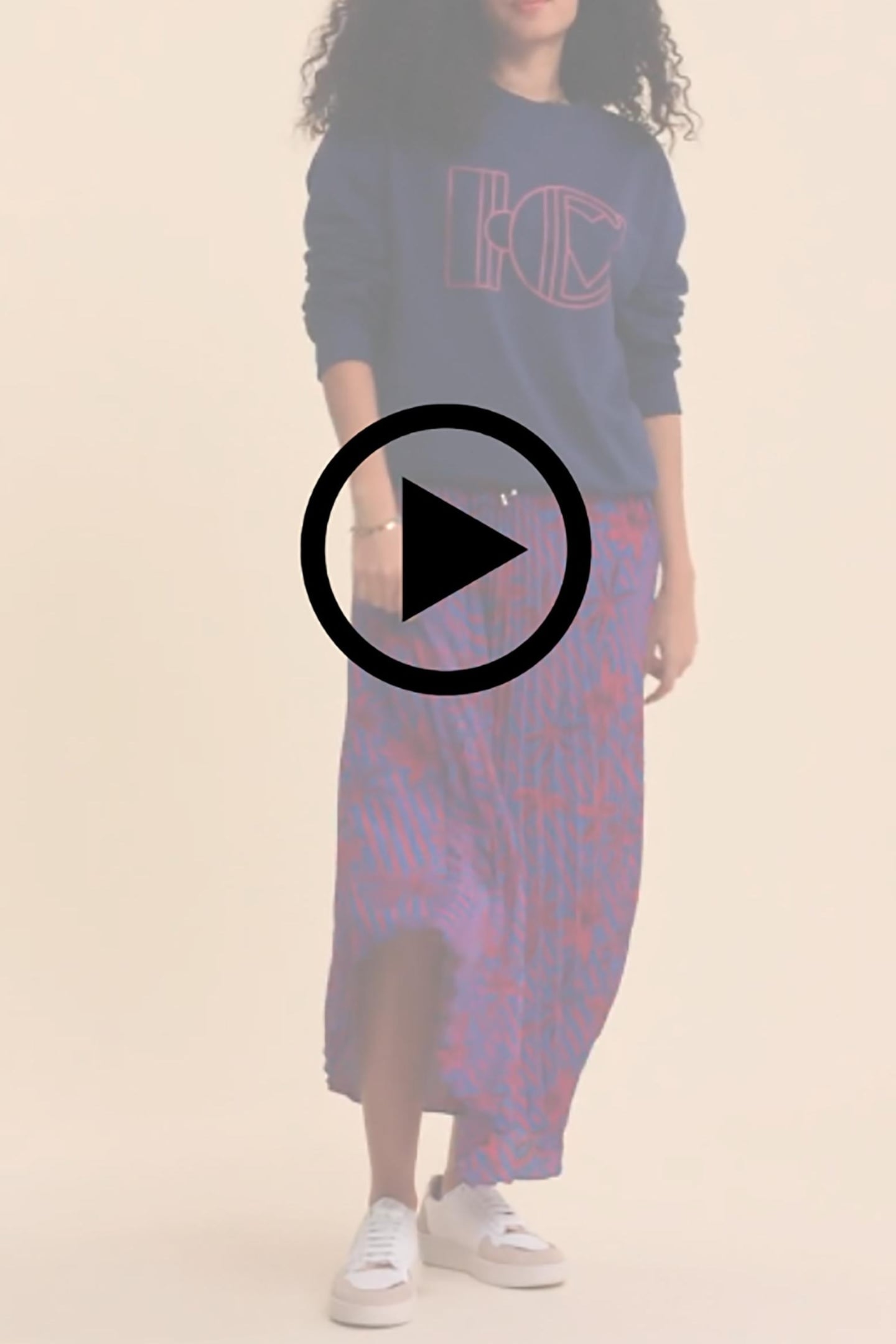 MONOGRAMMED BLUE SWEATSHIRT FLOCKED WITH RUBBER INDIGO 2