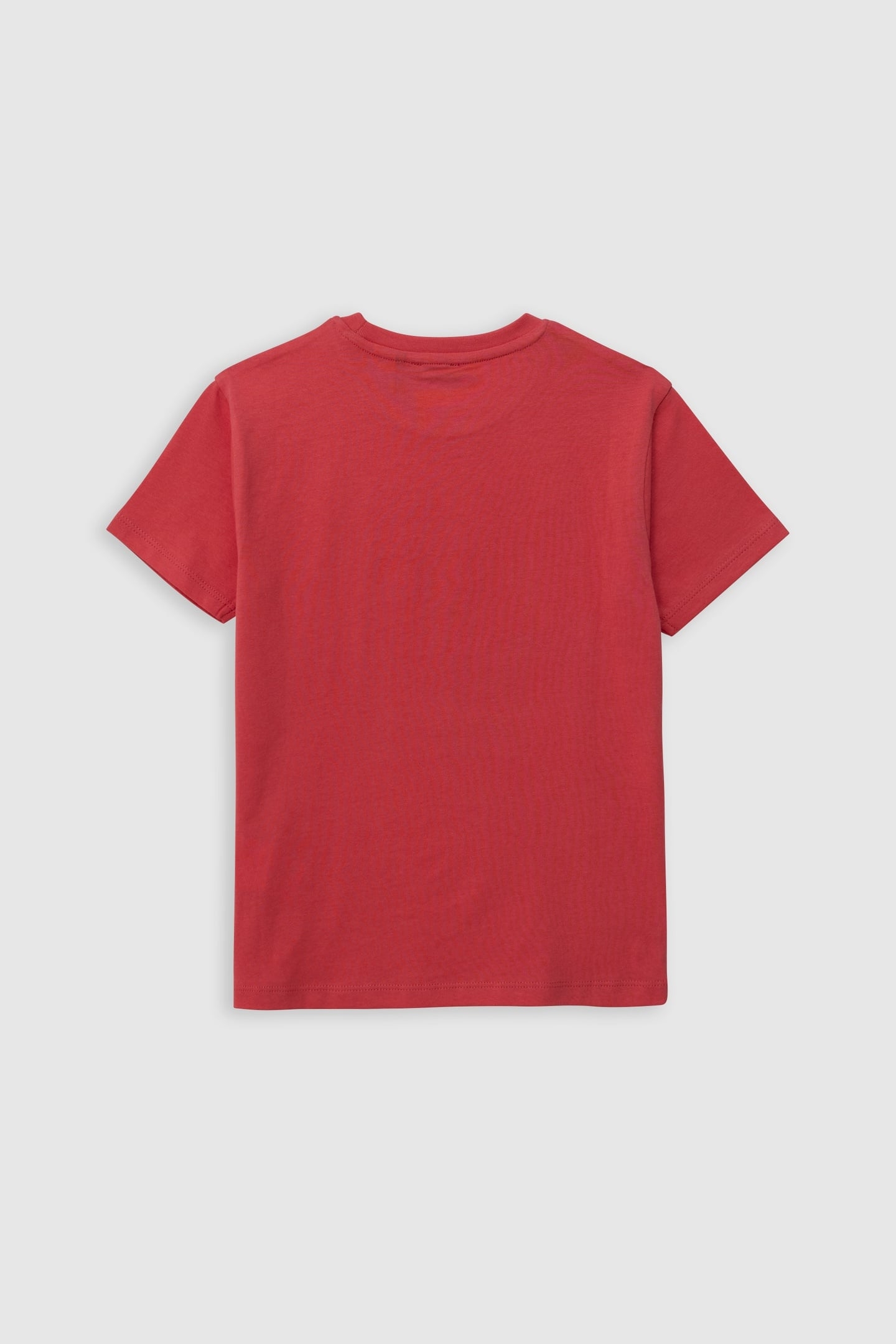 RED ORGANIC COTTON T-SHIRT WITH STRIPES ON MESSAGE 2