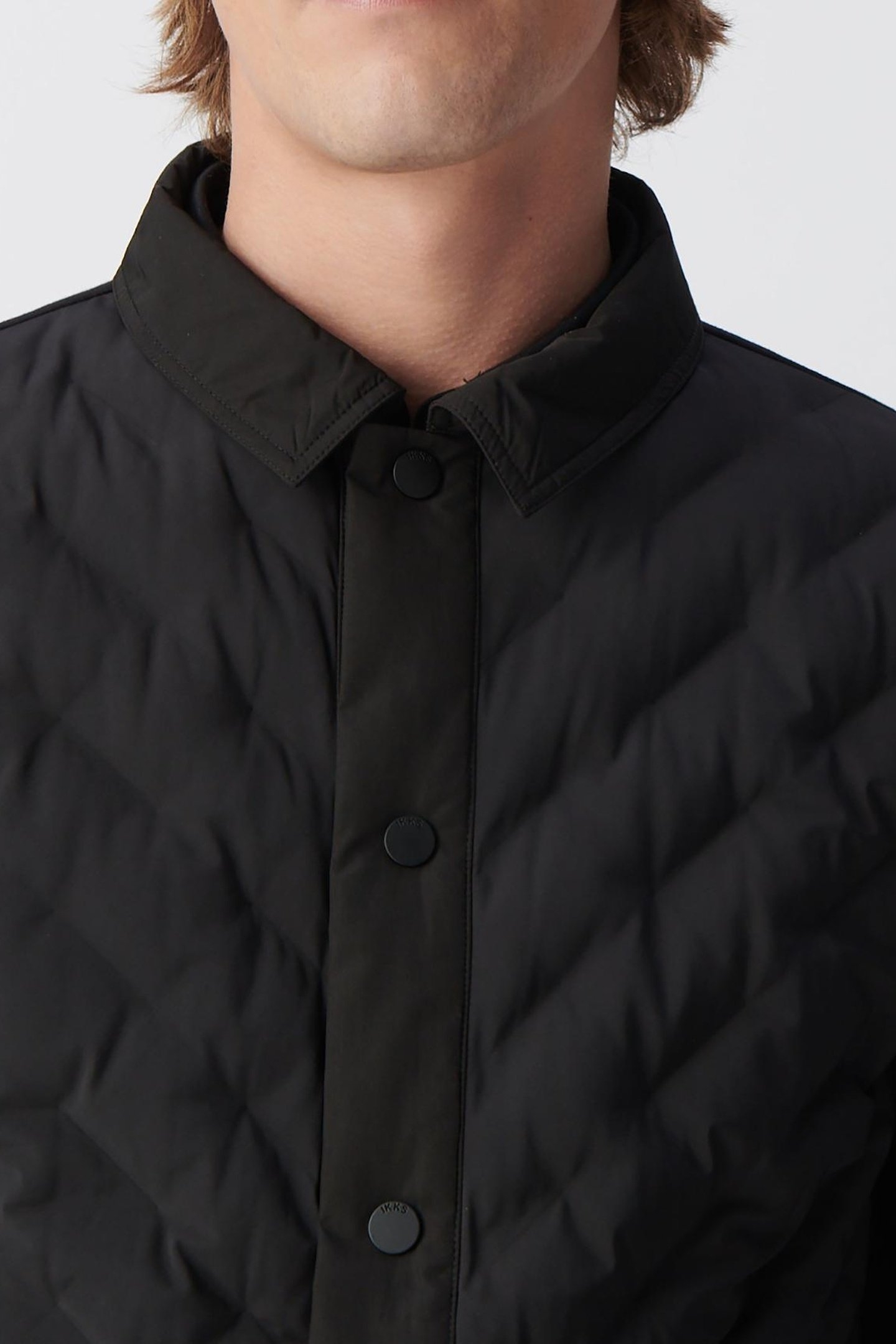 BLACK NYLON TWO-FABRIC LIGHT PADDED JACKET 6