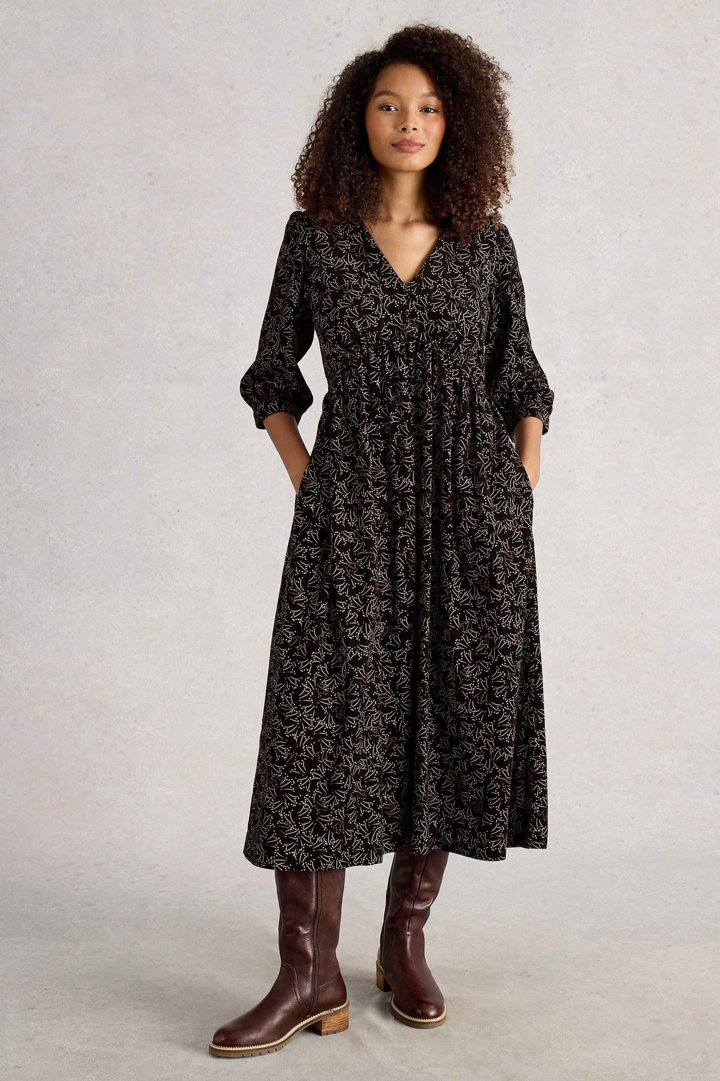 LUCY CORD DRESS BLACK MULTI 1