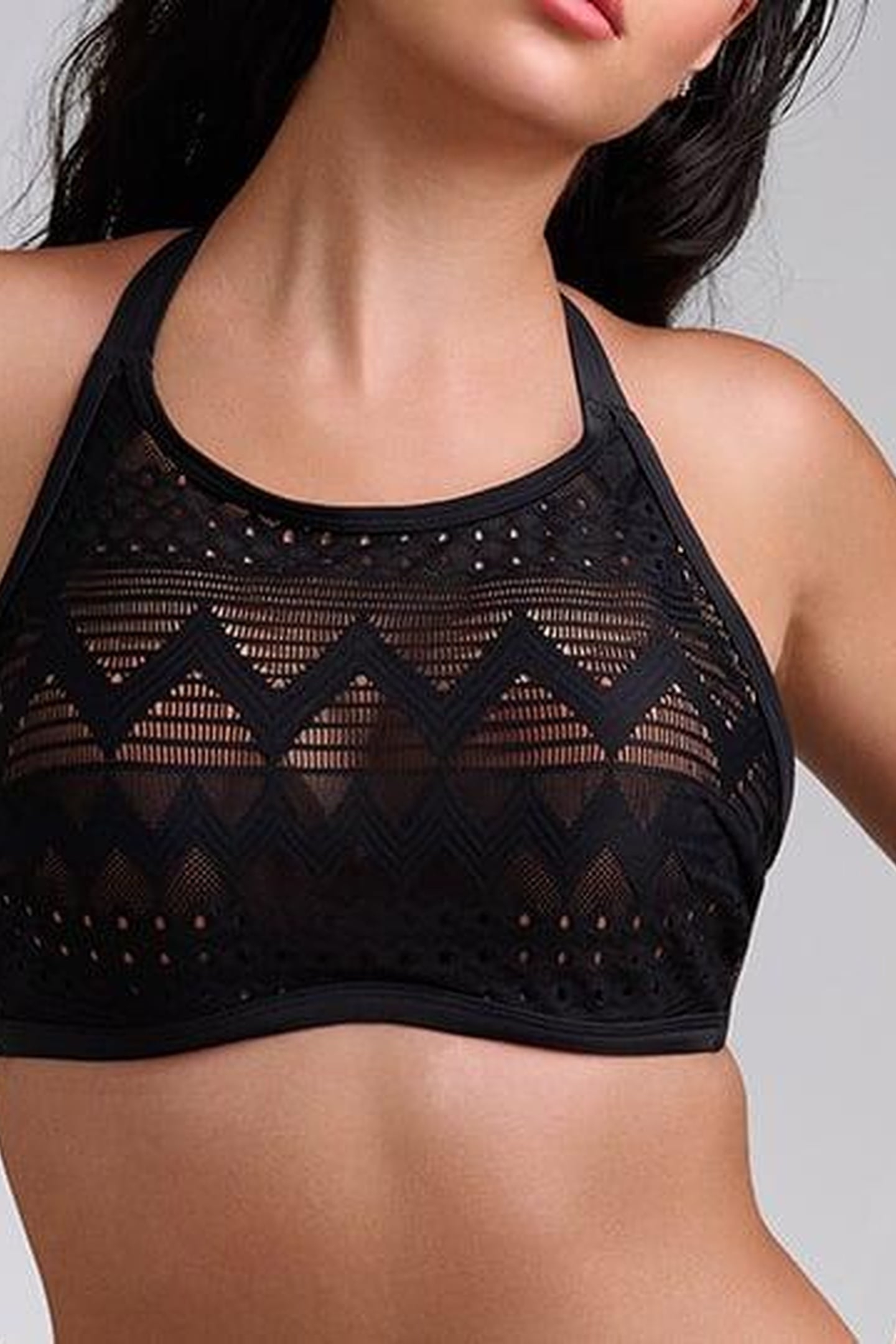 DOLCE VITA BLACK AND SAND PUSH UP BIKINI TOP 5