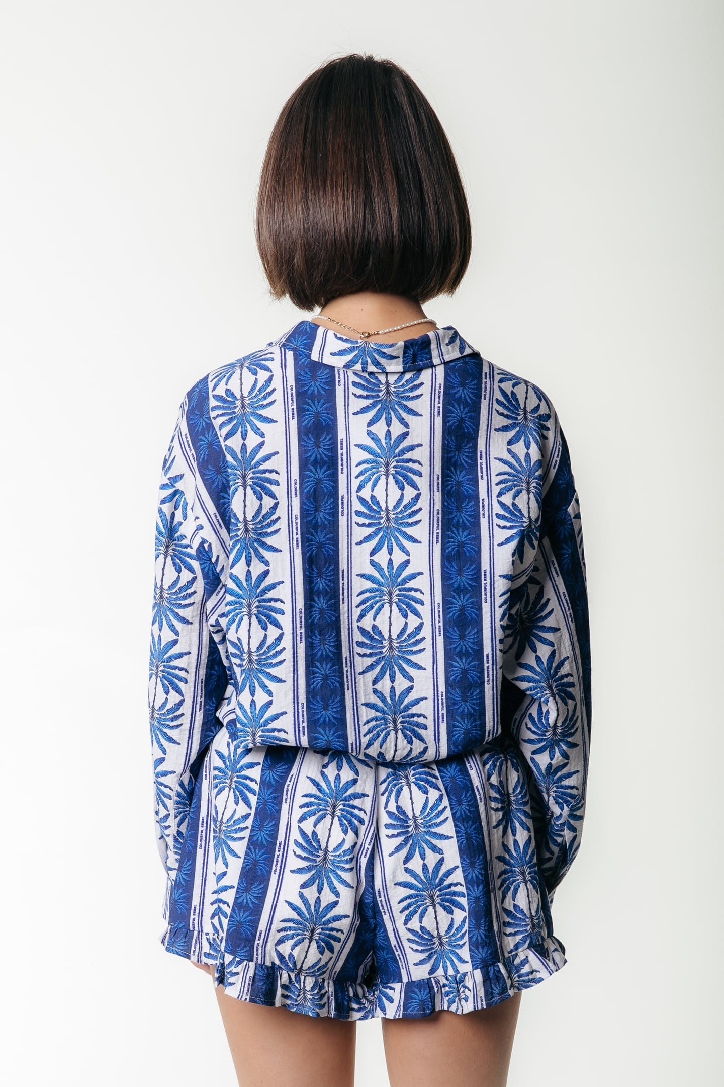 SENSA PALM RUFFLE SHORT BRIGHT BLUE 2