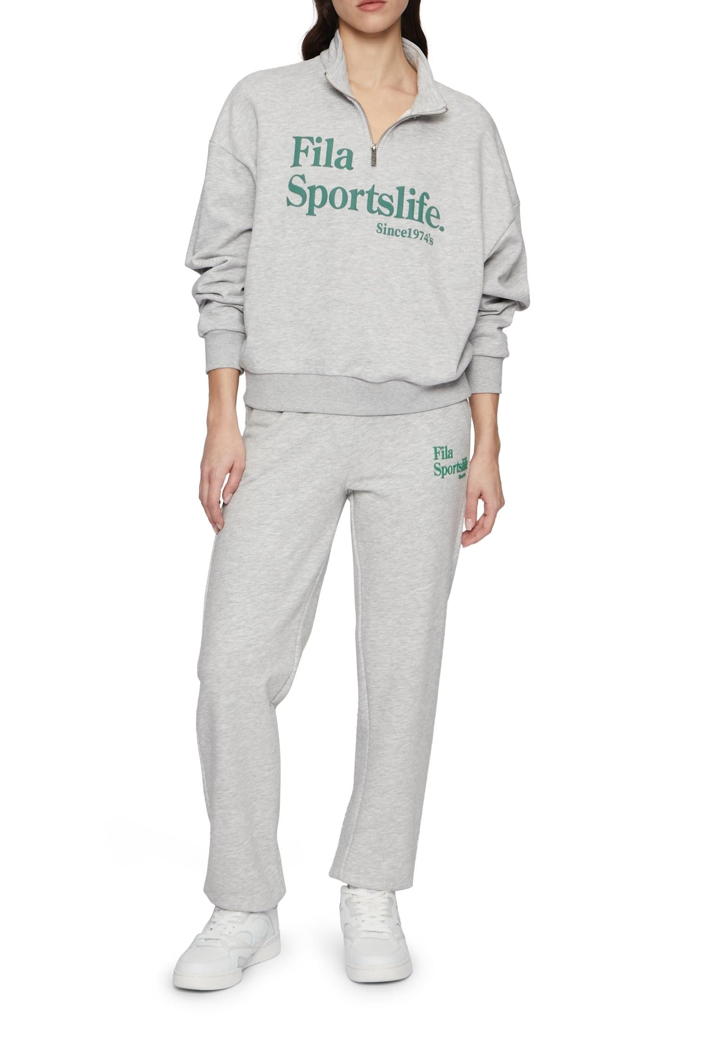 LINTHELLES HIGHWAIST SWEAT PANTS LIGHT GREY MELANGE 1