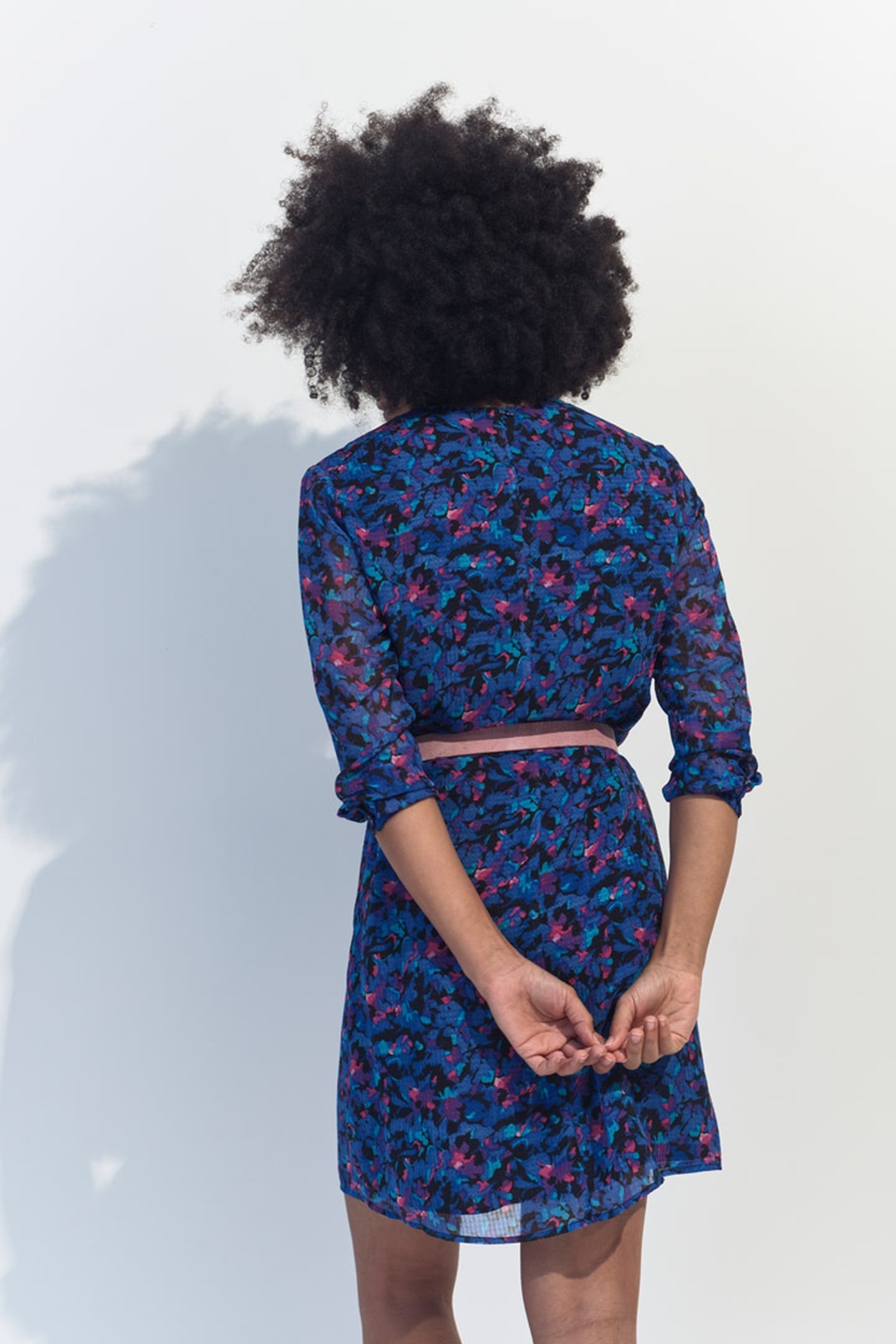RYANNA - BLUE DRESS WITH AQUATIC FLORAL PRINT 5