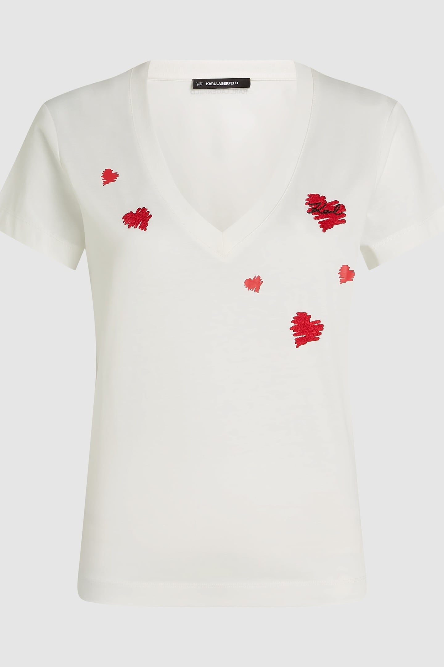 CANNOLI CREAM HEARTS V-NECK T-SHIRT 1