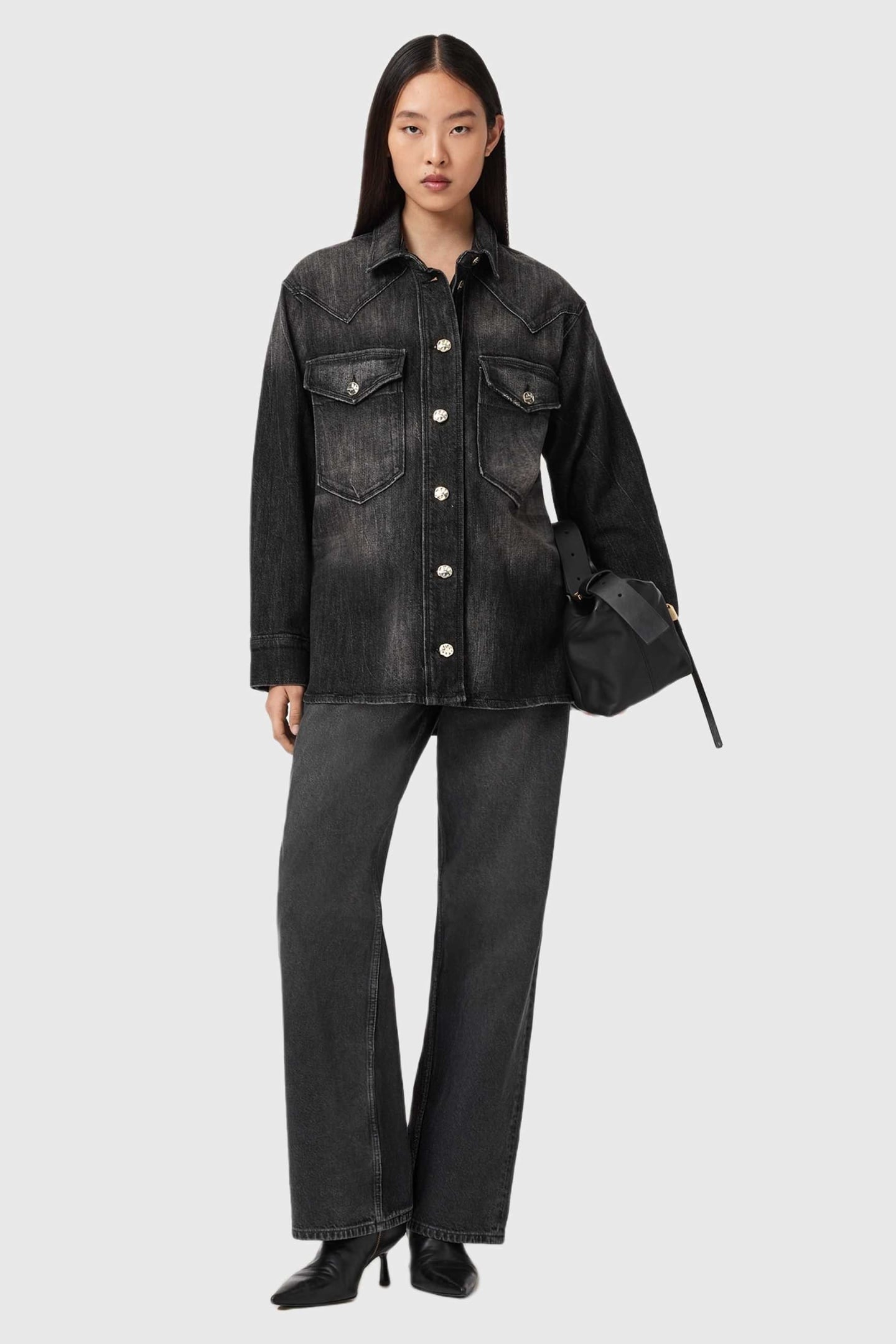 BRYN DENIM SHIRT WASHED BLACK 3