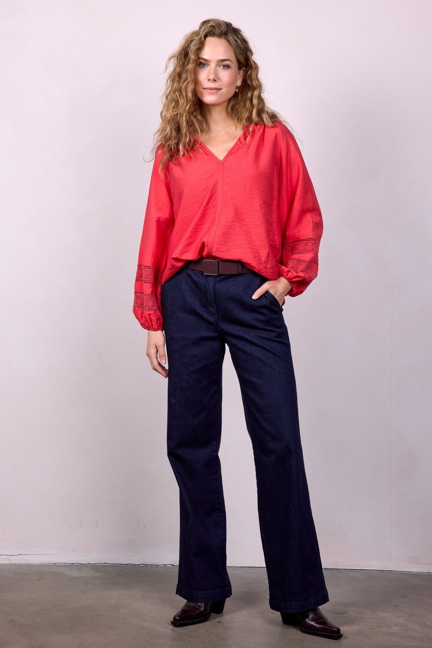 BLOUSE SOLEIL IN ROSE RED 4