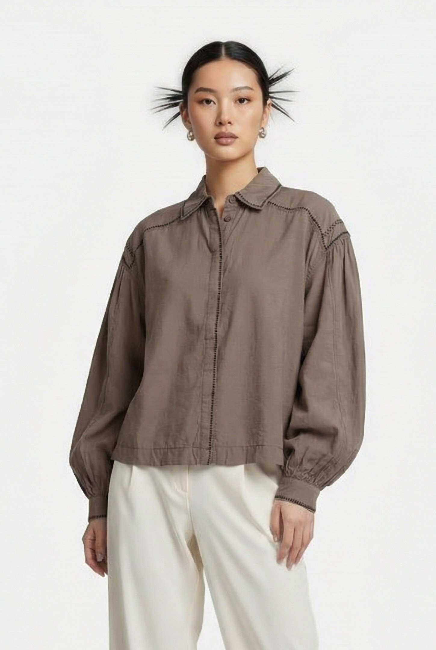 EVA BLOUSE KHAKI 1