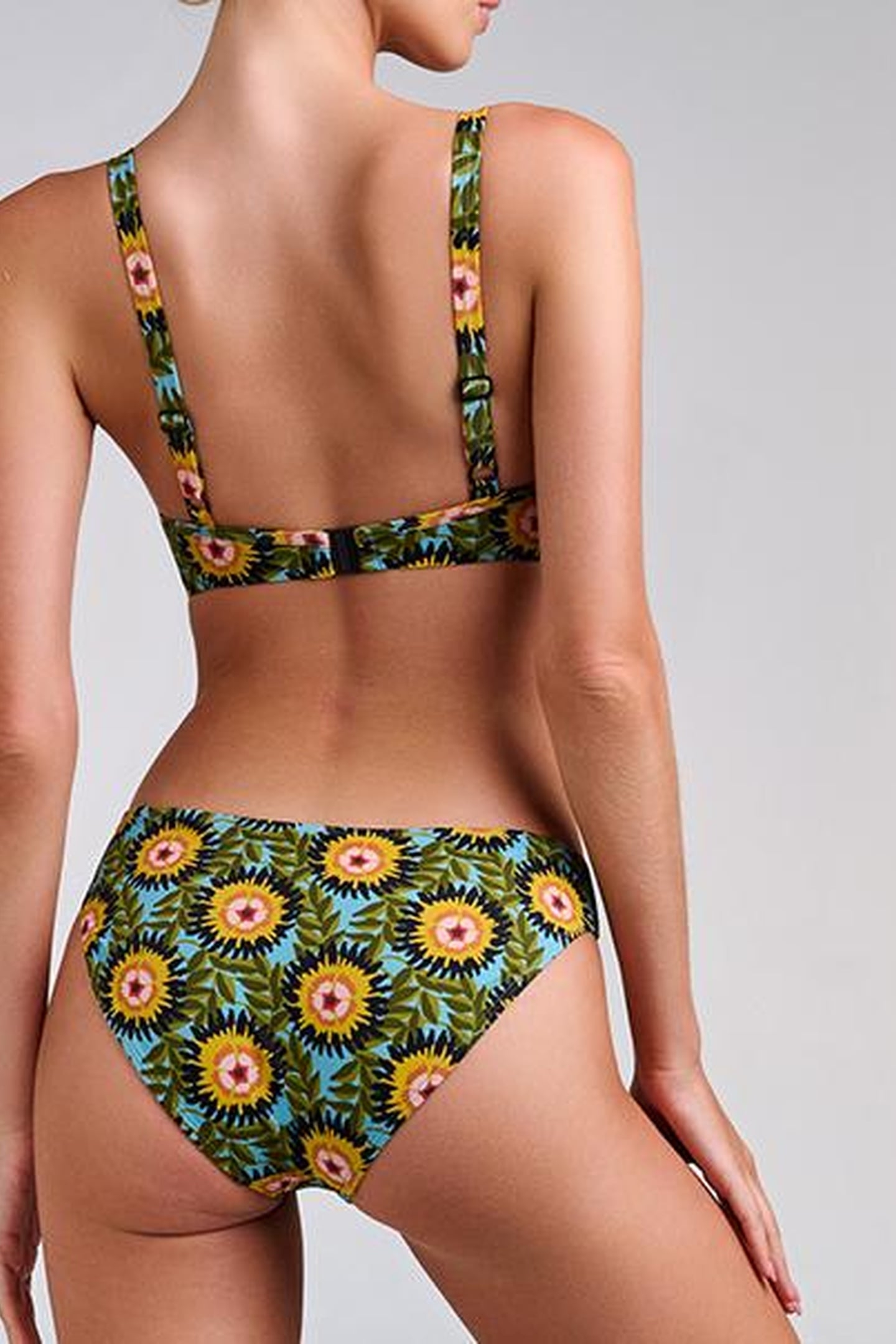 BELLINI FLOWER PRINT PLUNGE BALCONY BIKINI TOP 2