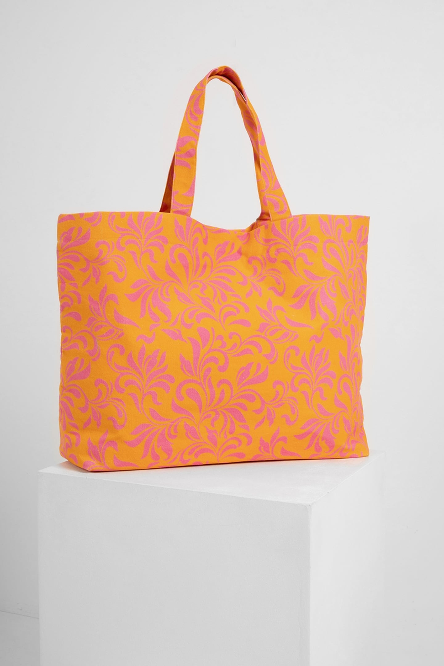 BEACH BAG LIGHT ORANGE PRINT 3
