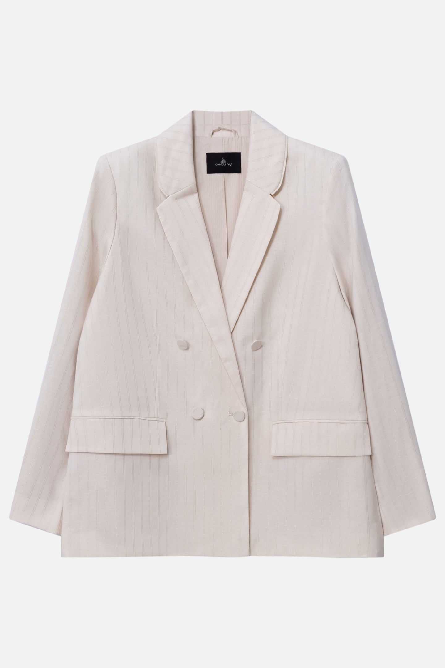 VELOUTE - ECRU SUIT JACKET WITH GOLD STRIPES 1