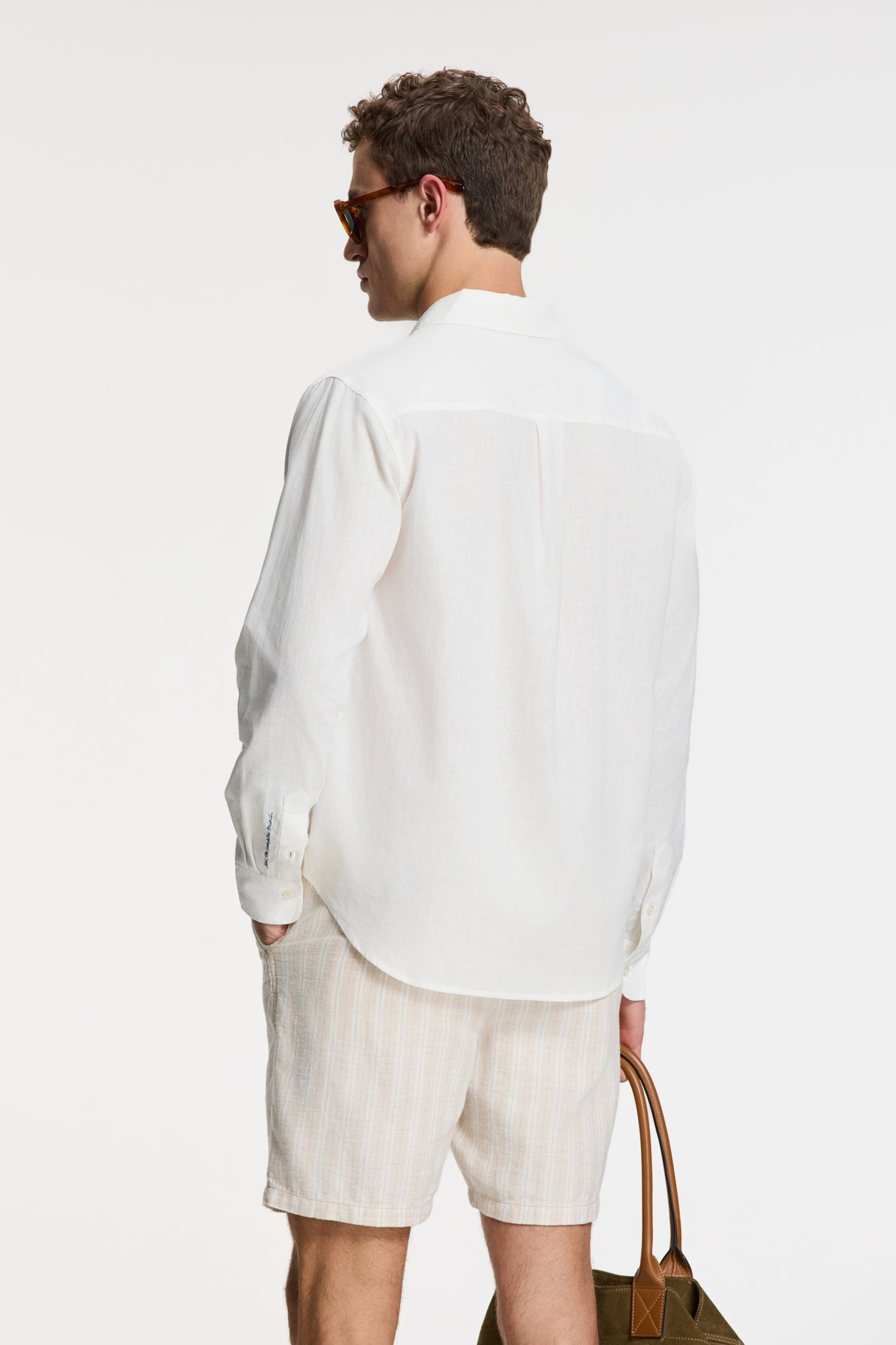 RICK LINEN LONG SLEEVE SHIRT SOLID WHITE 3