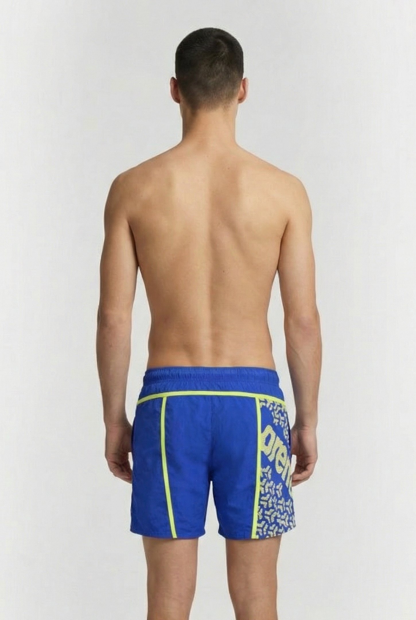 MEN'S ARENA PRO_FILE BEACH BOXER LOGO NEON BLUE-SOFT GREEN 2