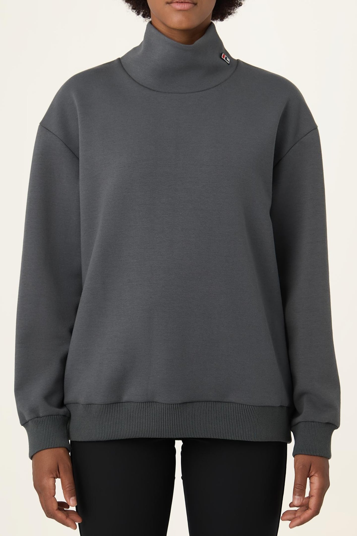 PAGANO LOOSE TURTLENECK SWEATSHIRT DARK SHADOW 1