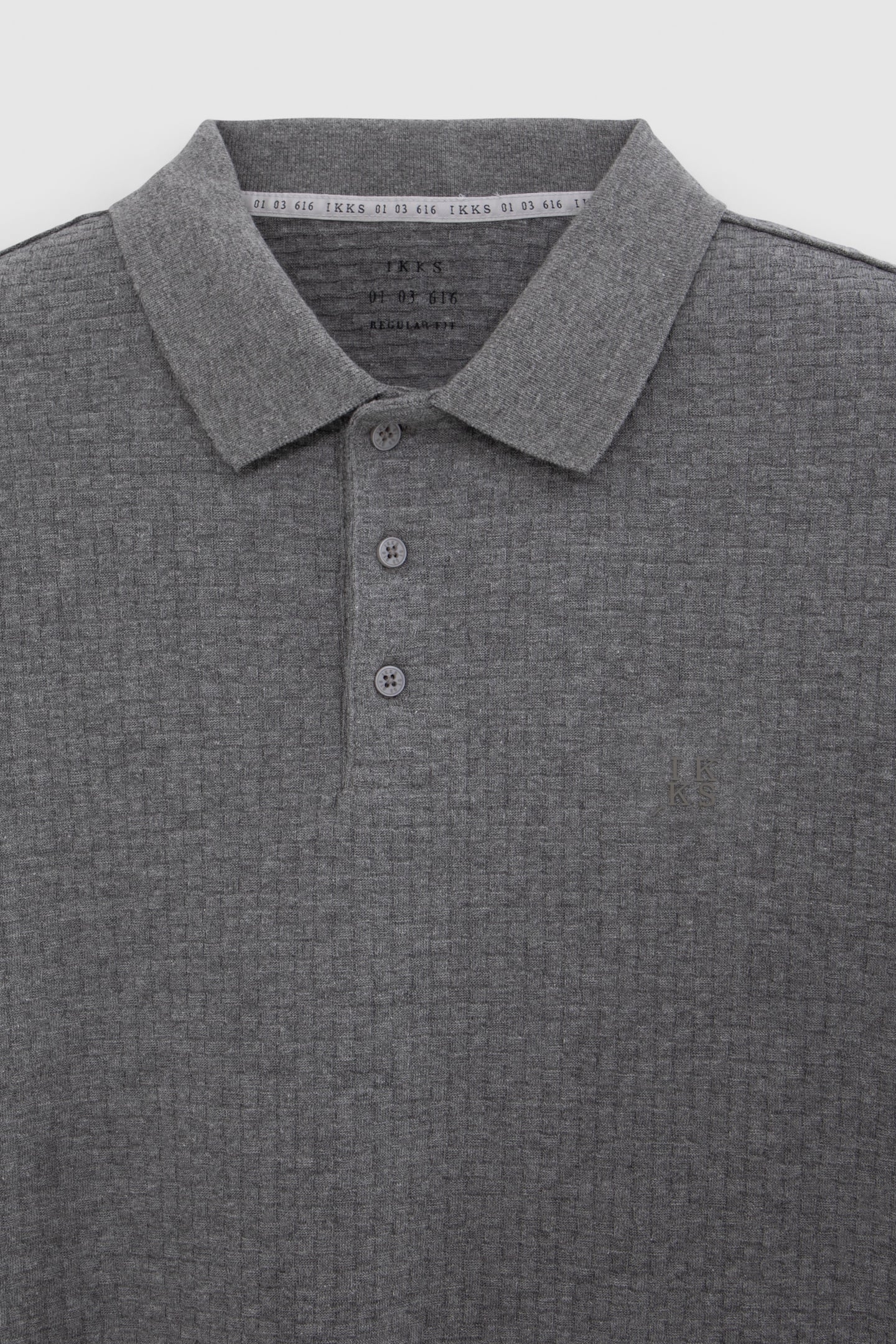 GRAPHITE KNIT POLO WITH WEAVE EFFECT 6
