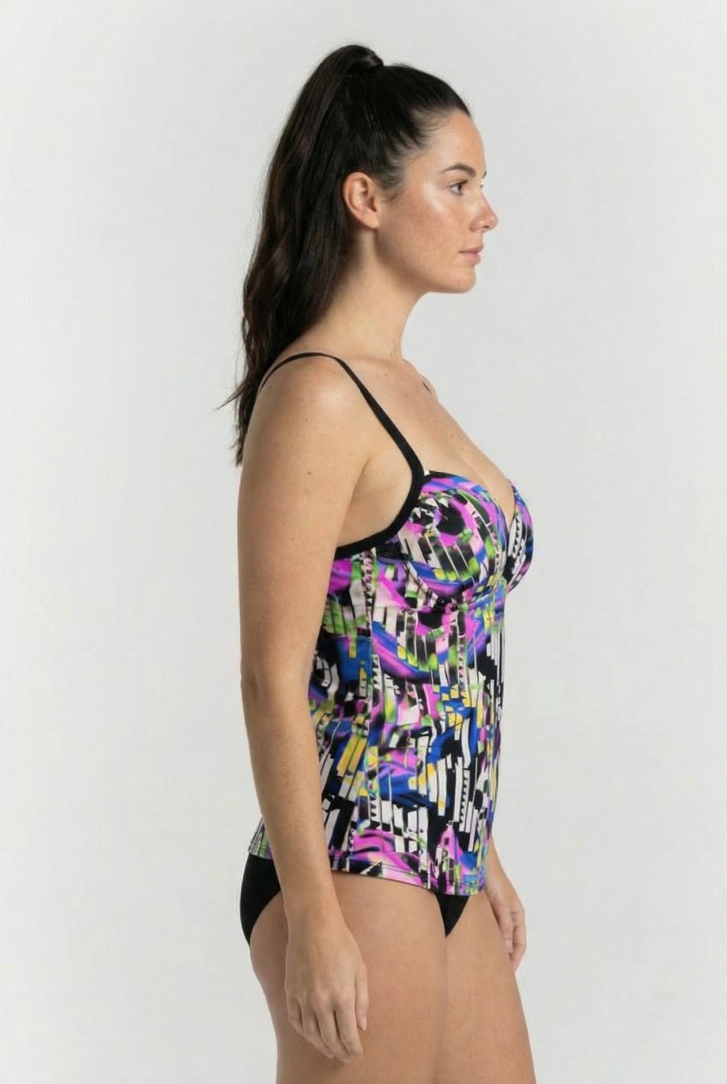 WOMEN'S BODYLIFT TANKINI CAROLINA C-CUP BLACK MULTI-BLACK 3