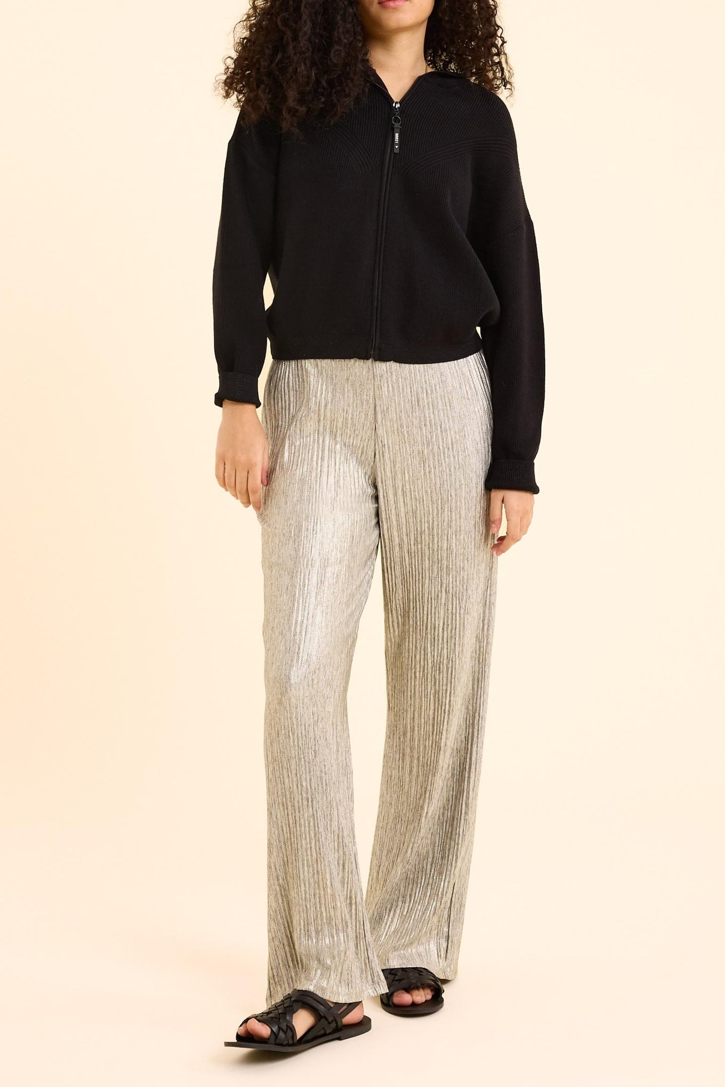 BLACK KNITTED HOODED CARDIGAN BLACK 3