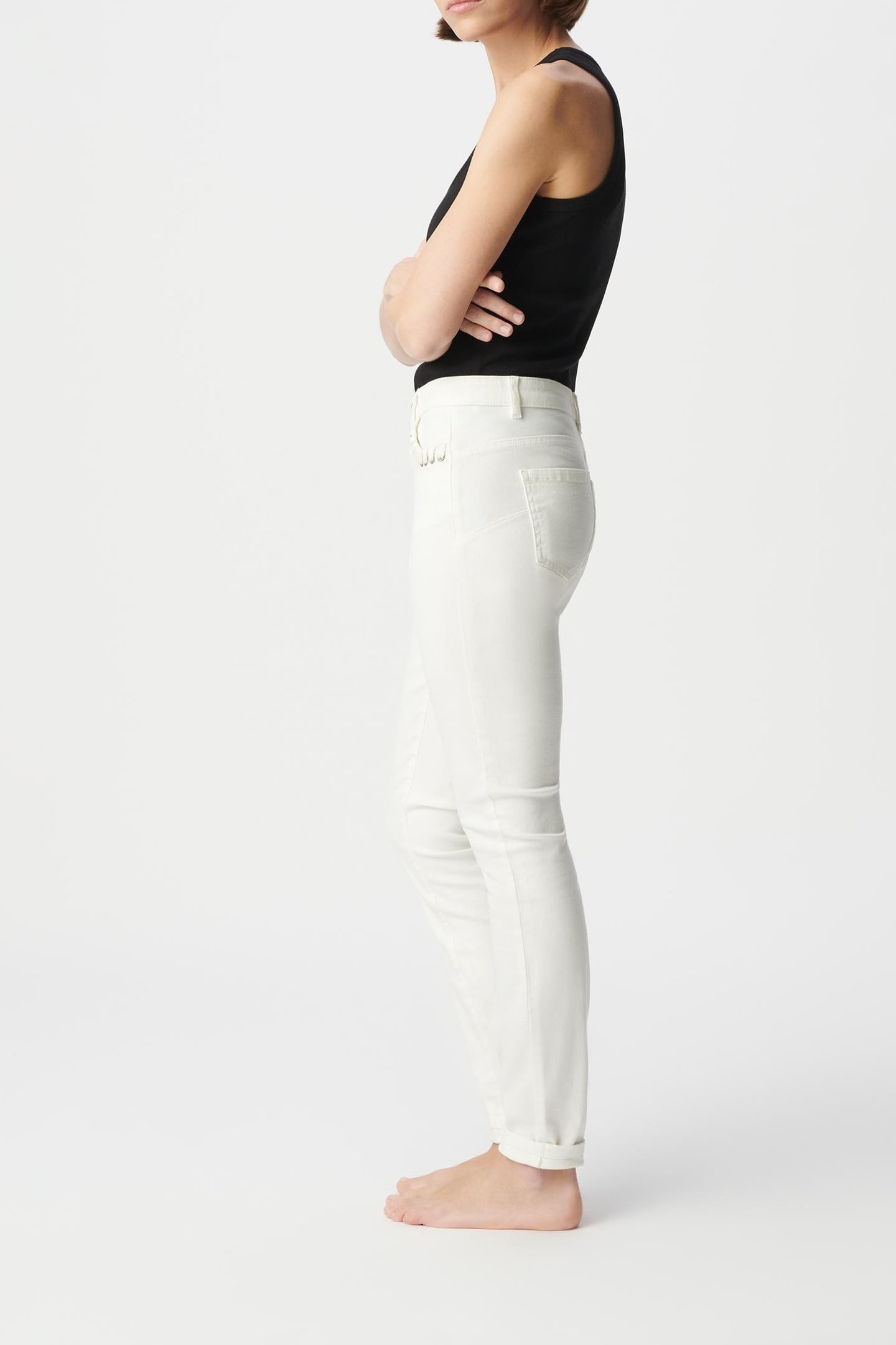 POWERSTRETCH WHITE SLIM JEANS WITH LACING POCKETS NINA 5