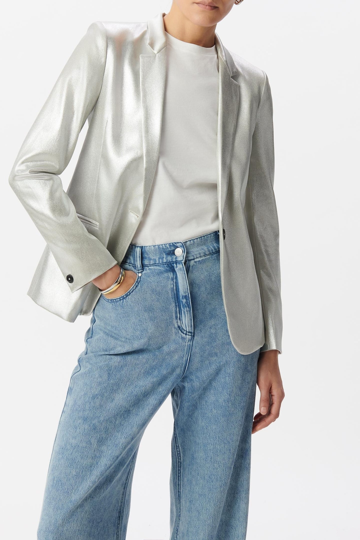 COATED SILVER SUIT JACKET 2