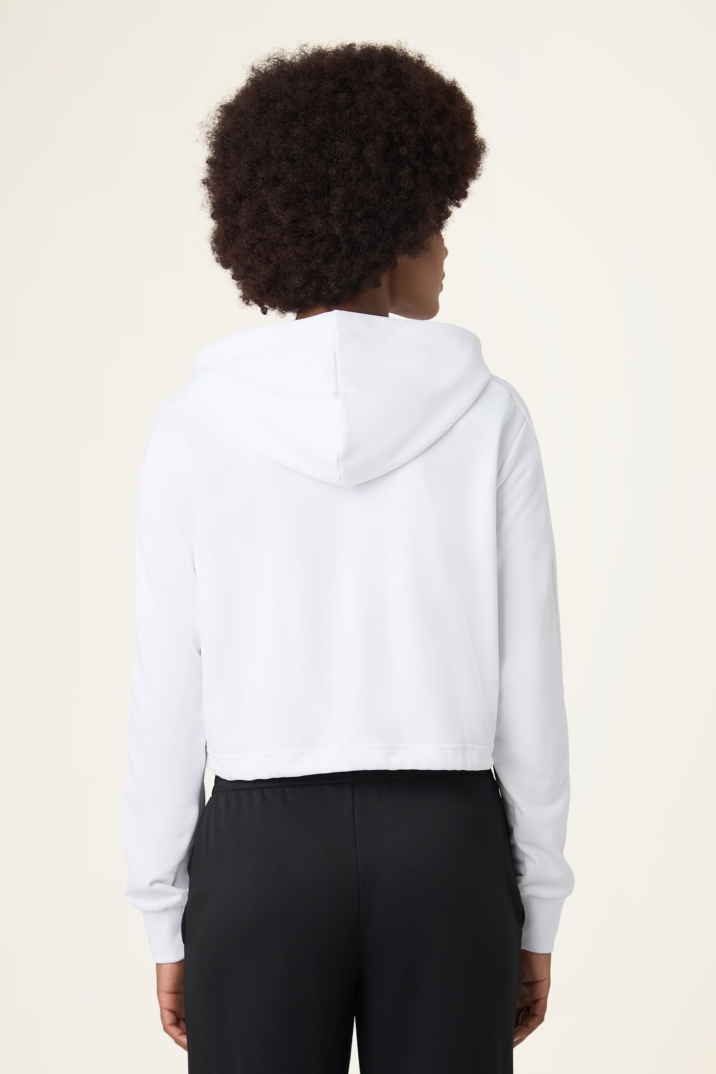 RIVOLI RELAXED CROPPED GRAPHIC HOODIE BRIGHT WHITE-BLACK 3