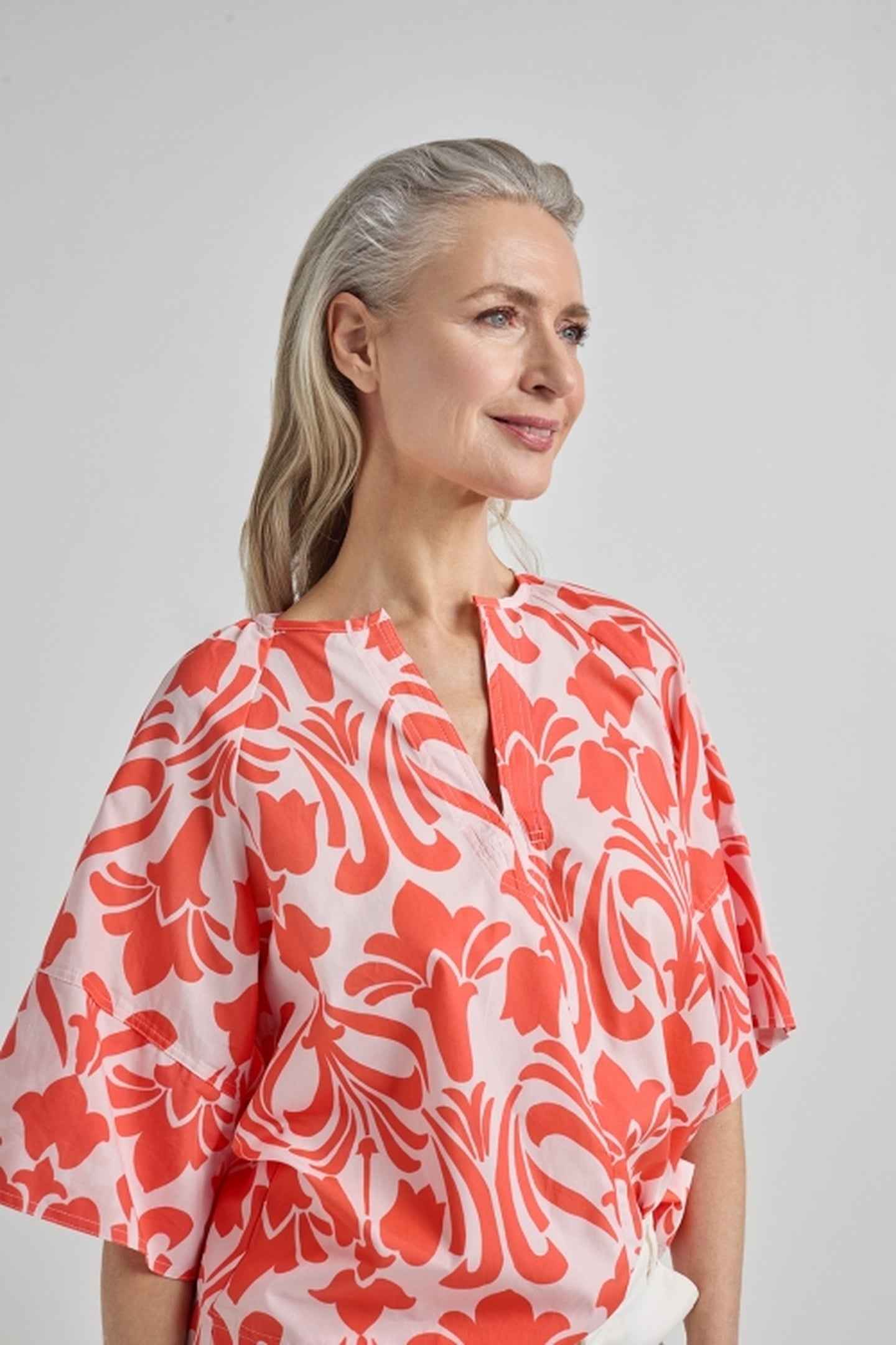 JEFF BLOUSE CORAL PRINT 2