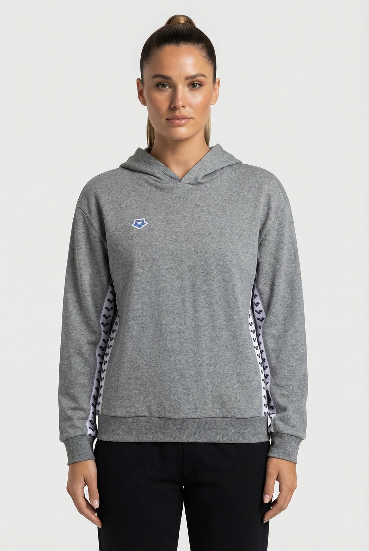 UNISEX HOODIE TEAM DARK GREY MELANGE WHITE BL 1