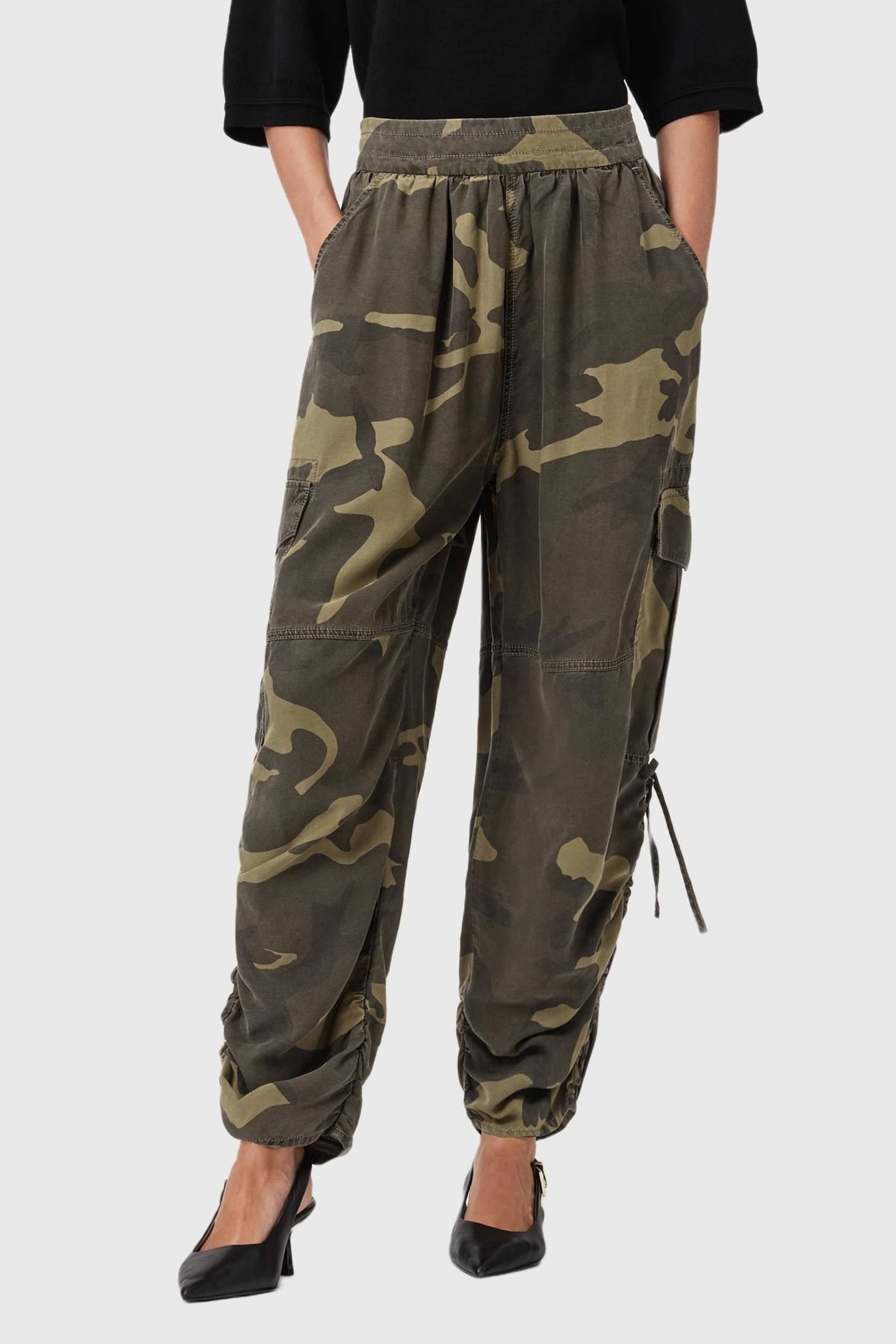 KAYE TENCEL TROUSER CAMO GREEN 1