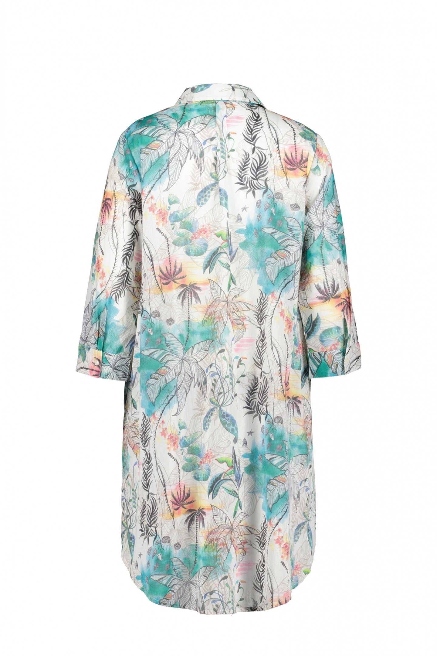 TUNIC FLORA IN OFFWHITE WITH PALM FESTIVAL PRINT 6