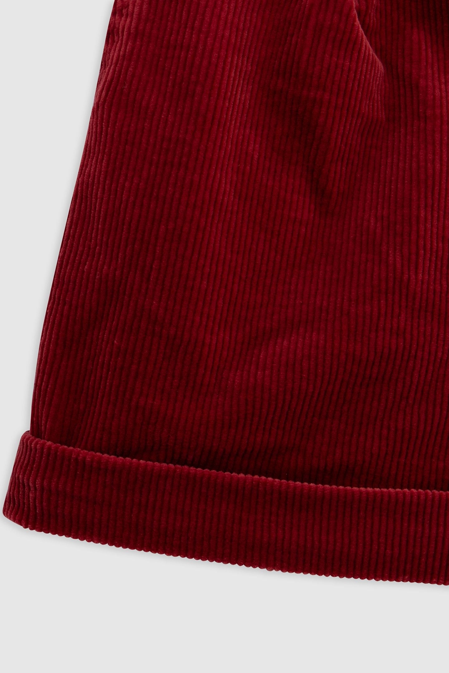 GIRLS' BURGUNDY CORDUROY SHORTS WITH BOW AND BELT 4
