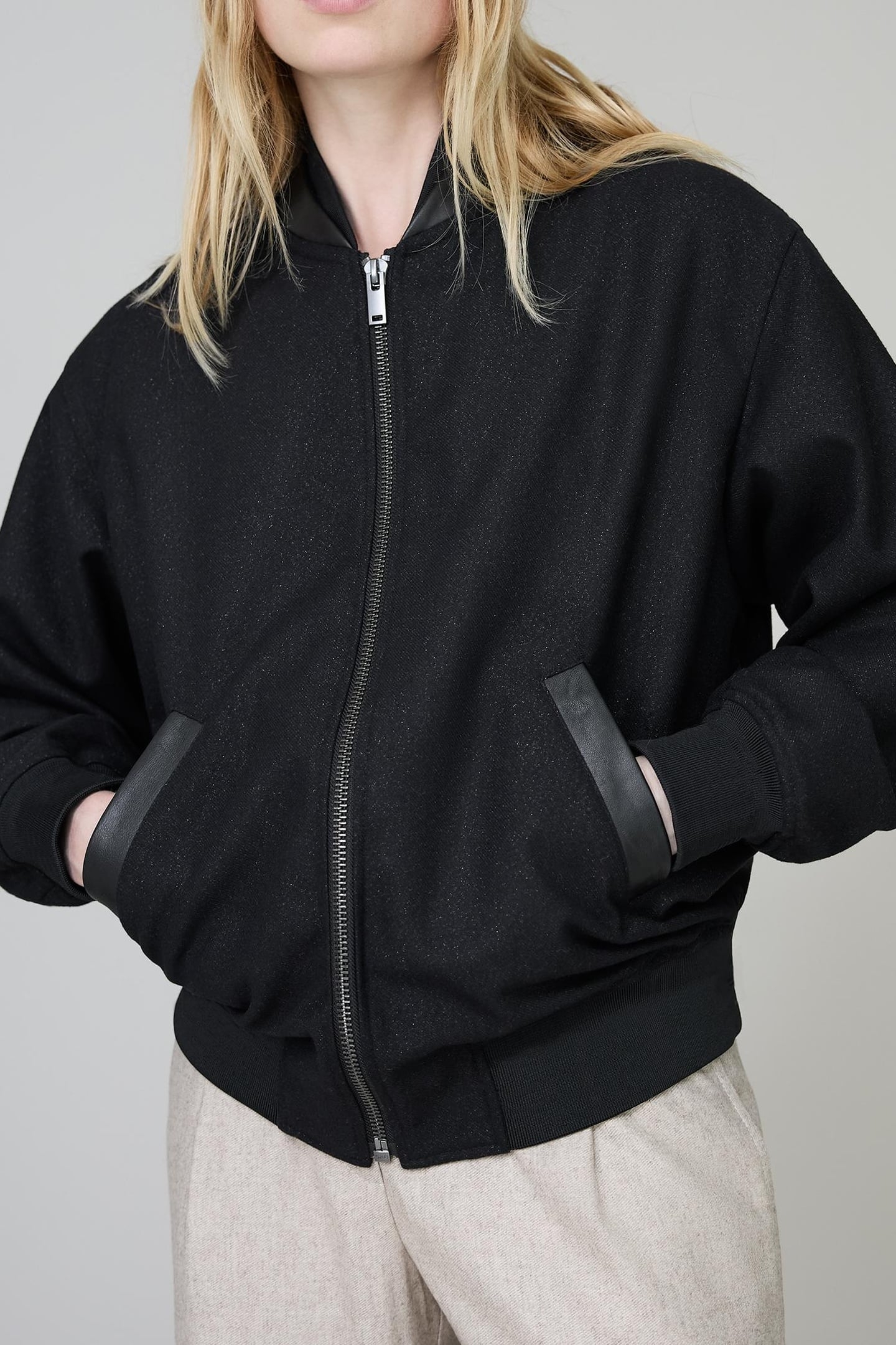 PURE EDITION-OVERSIZE SEQUINED BLACK BOMBER 5