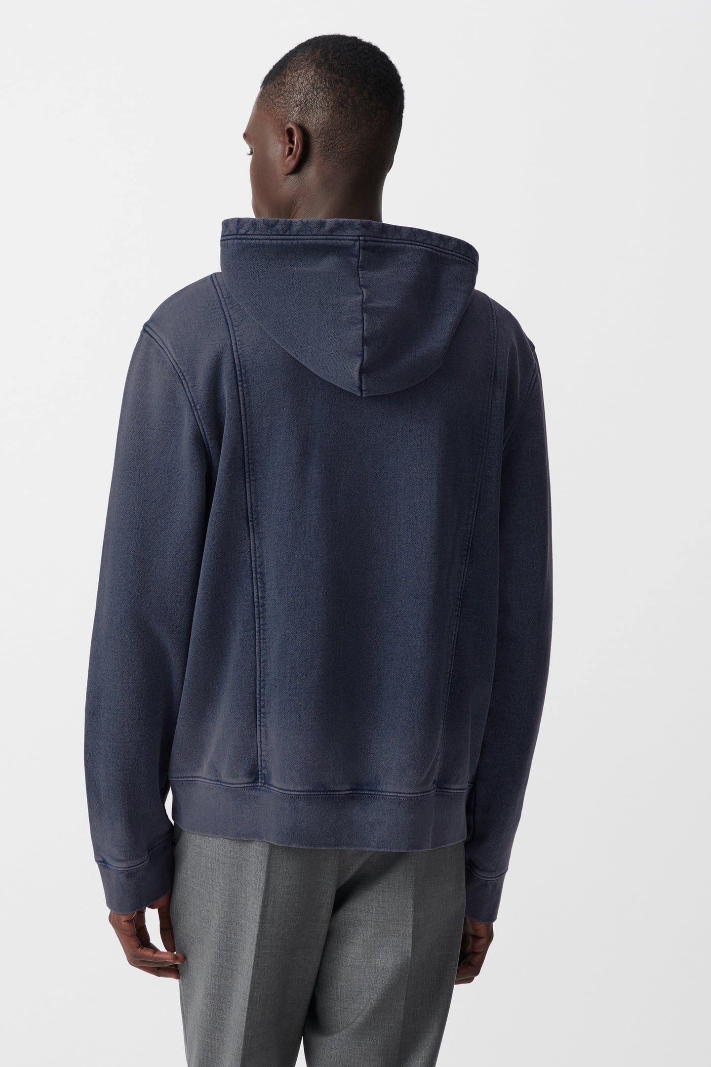 INK SWEATSHIRT FABRIC ZIP-UP HOODED CARDIGAN 3