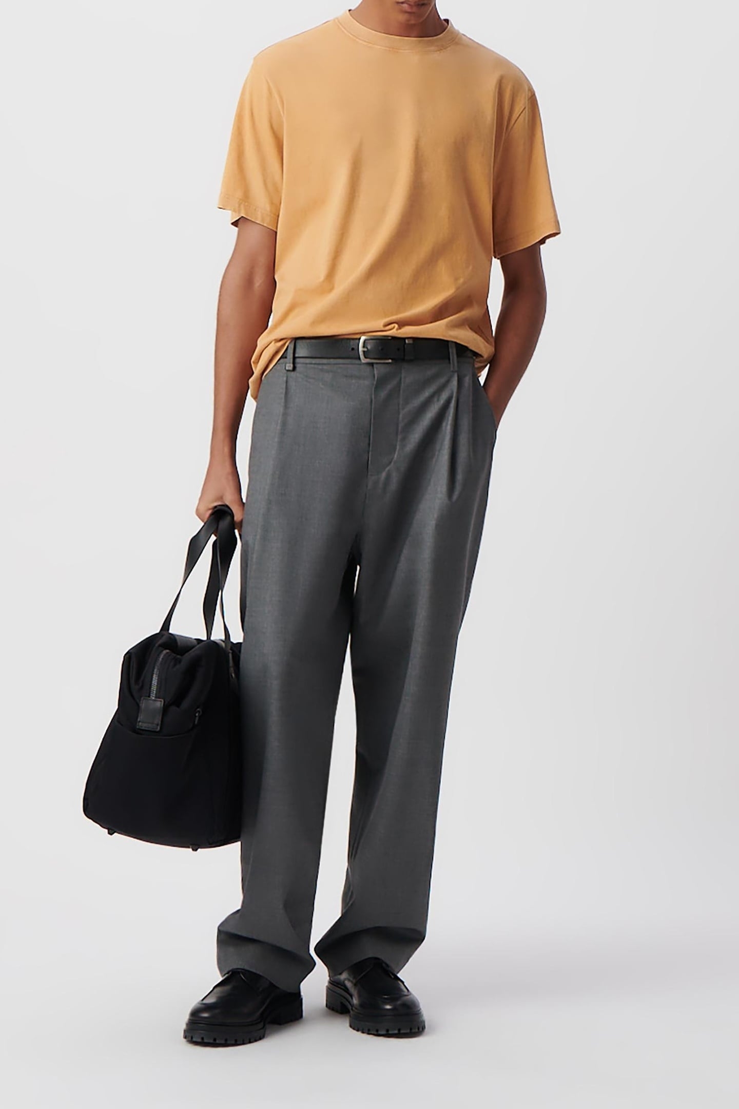 FADED-LOOK TURMERIC ORGANIC COTTON T-SHIRT 1