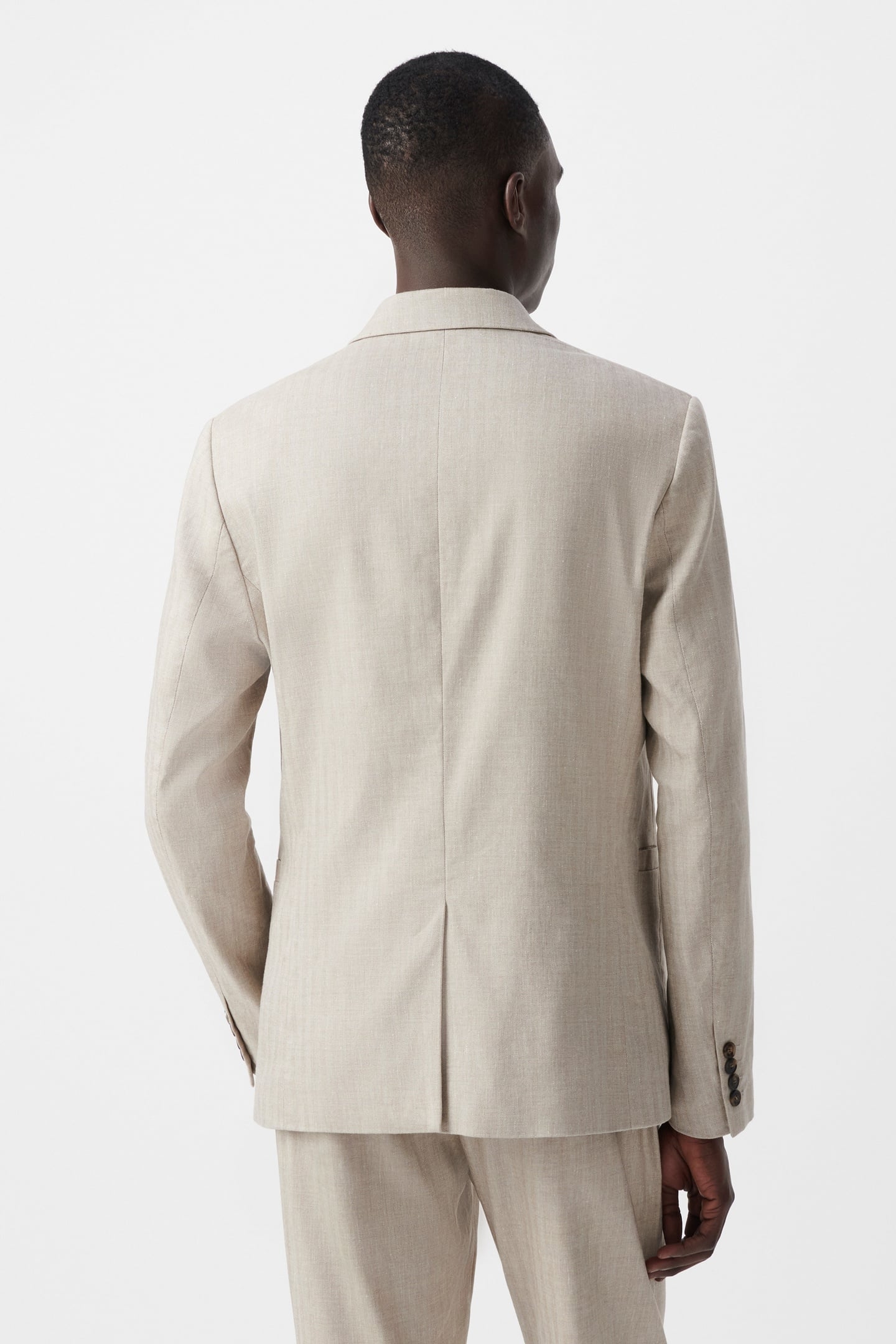 BEIGE LINEN BLEND SUIT JACKET 5