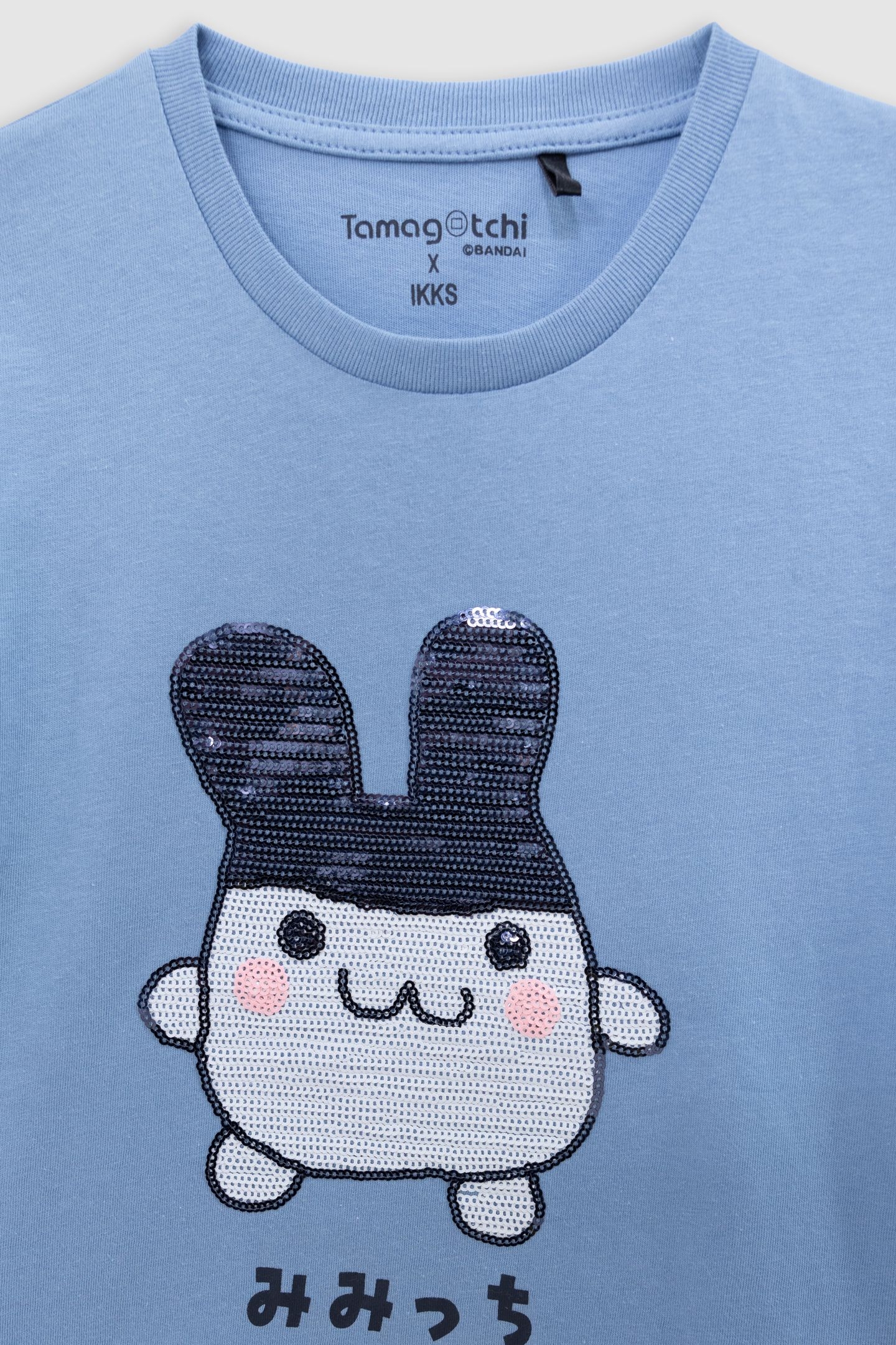 SEQUINED ORGANIC BLUE T-SHIRT TAMAGOTCHI X IKKS 3