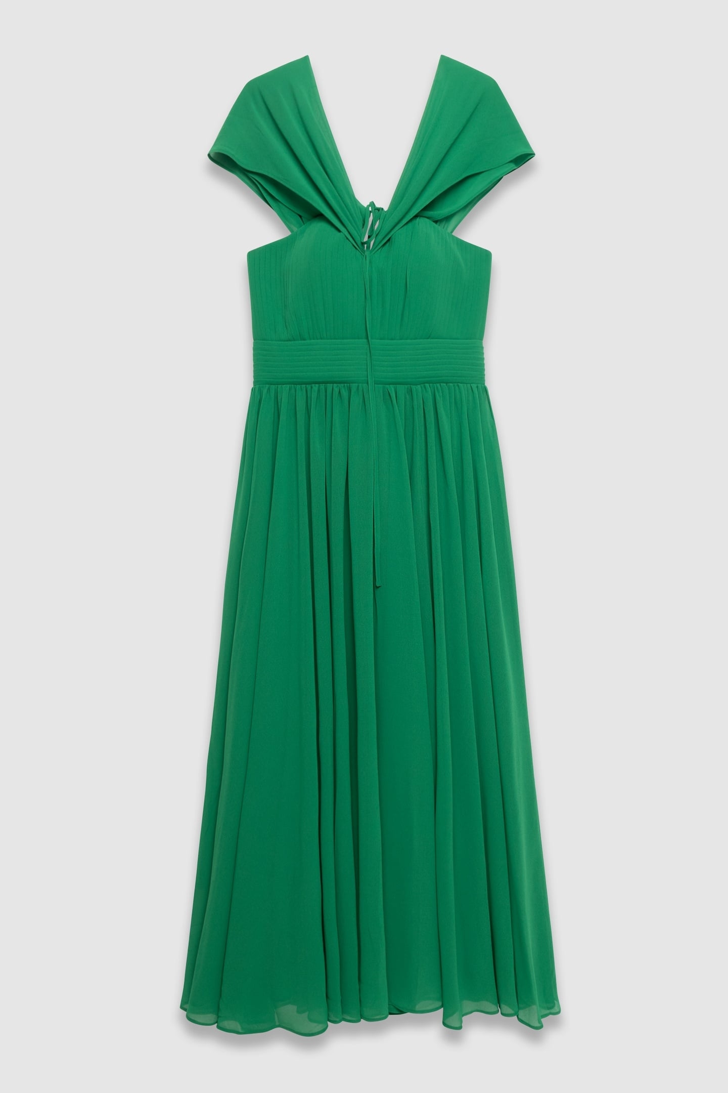 GREEN LONG DRESS WITH DRAPED STRAPS 3
