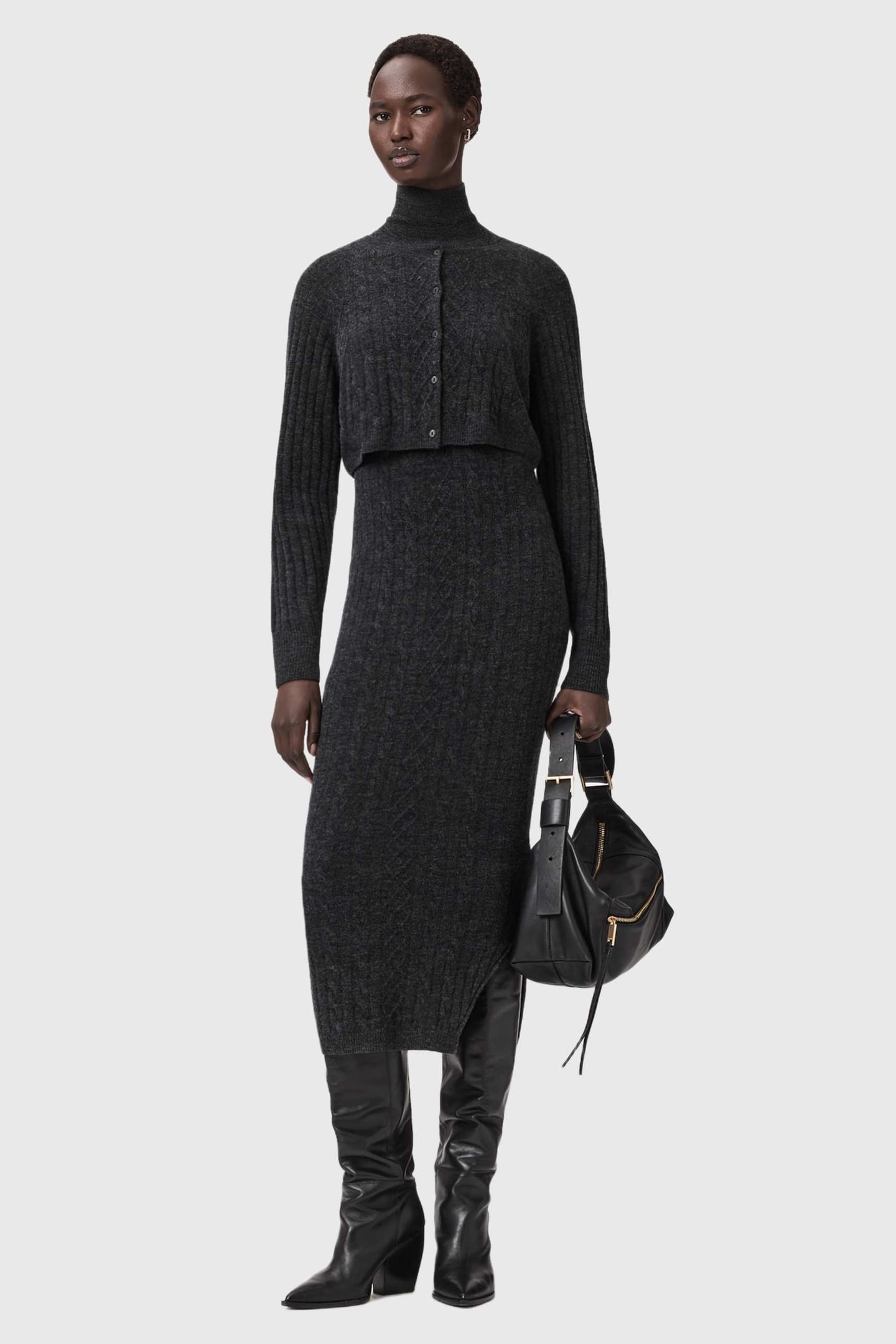 SABINE DRESS CHARCOAL GREY 3