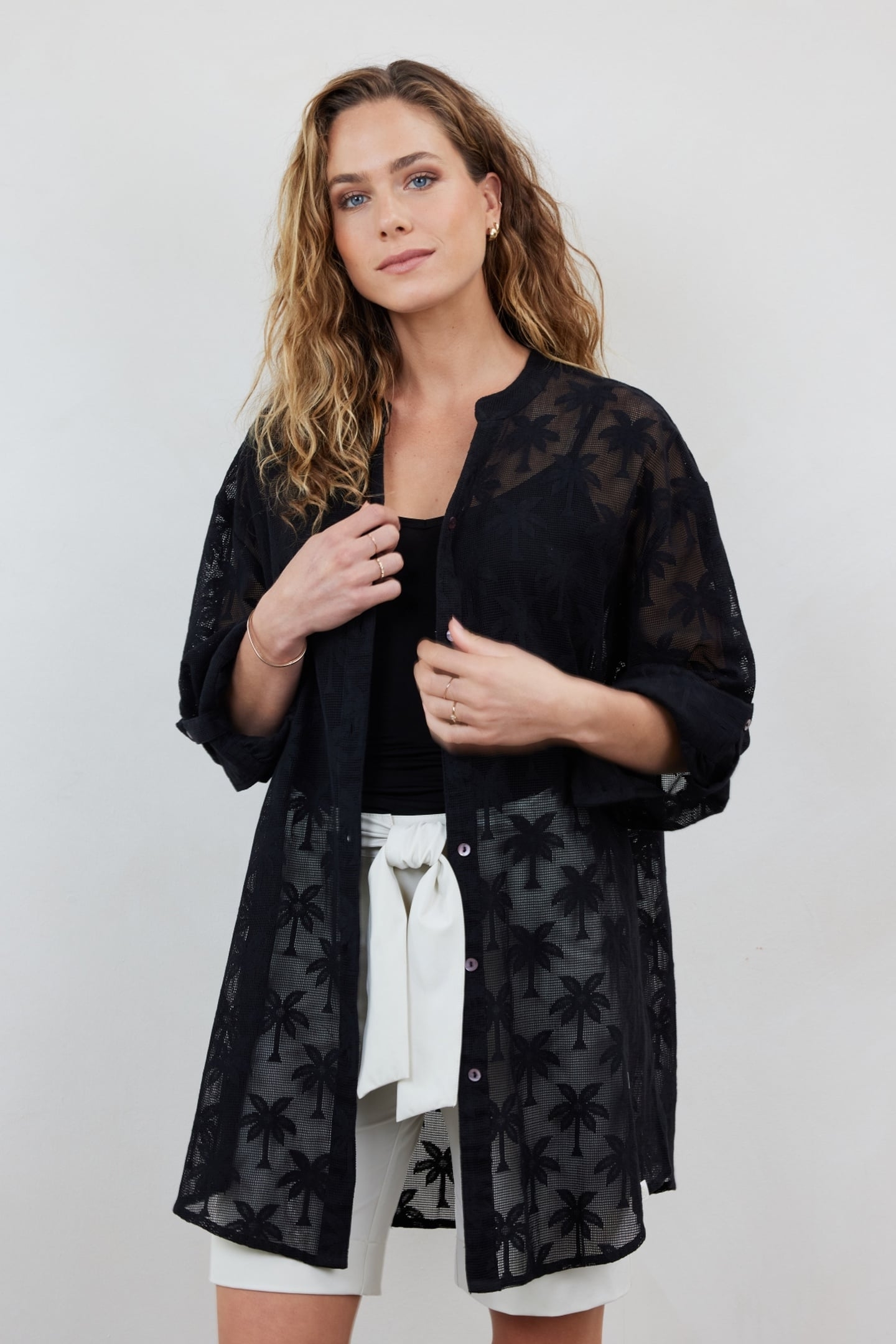 TUNIC PALM JACQUARD IN BLACK 3